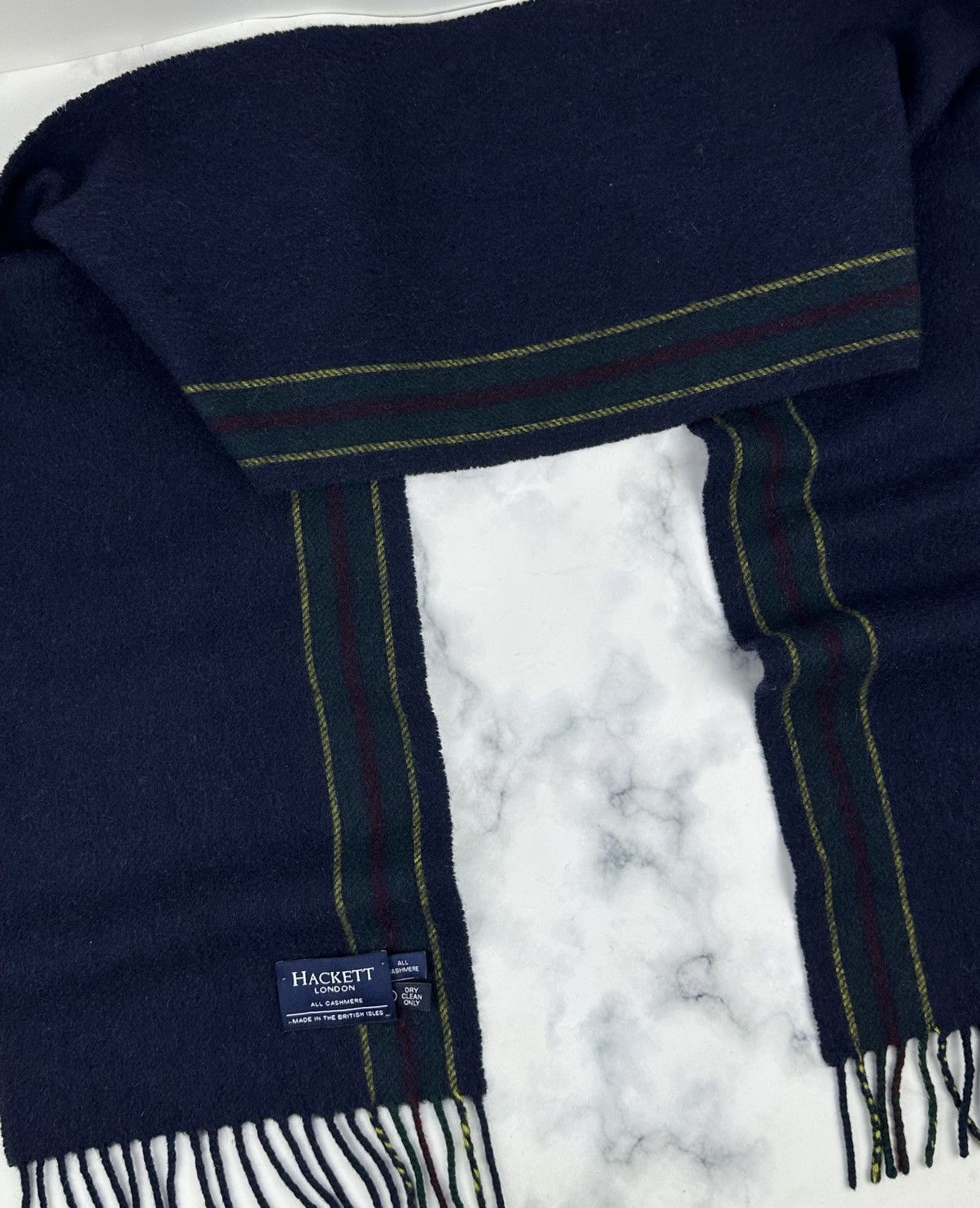 Hackett Hackett London Scarf All Cashmere blue Made In The British Size ONE SIZE - 6 Thumbnail