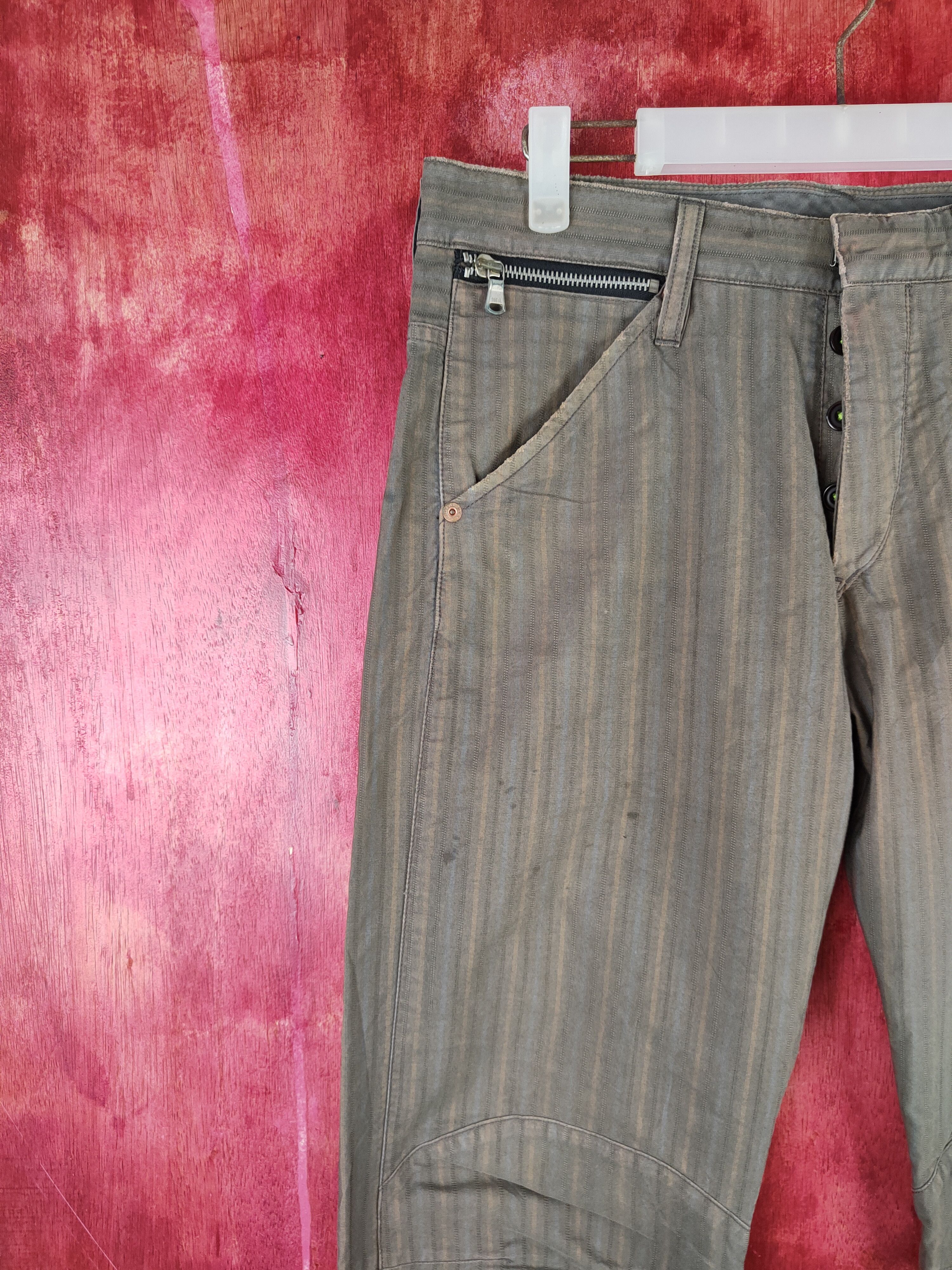 Japanese Brand Gold sabi sabi japan stripe Multipocket Casual Pants #S1477 Size US 31 - 3 Thumbnail