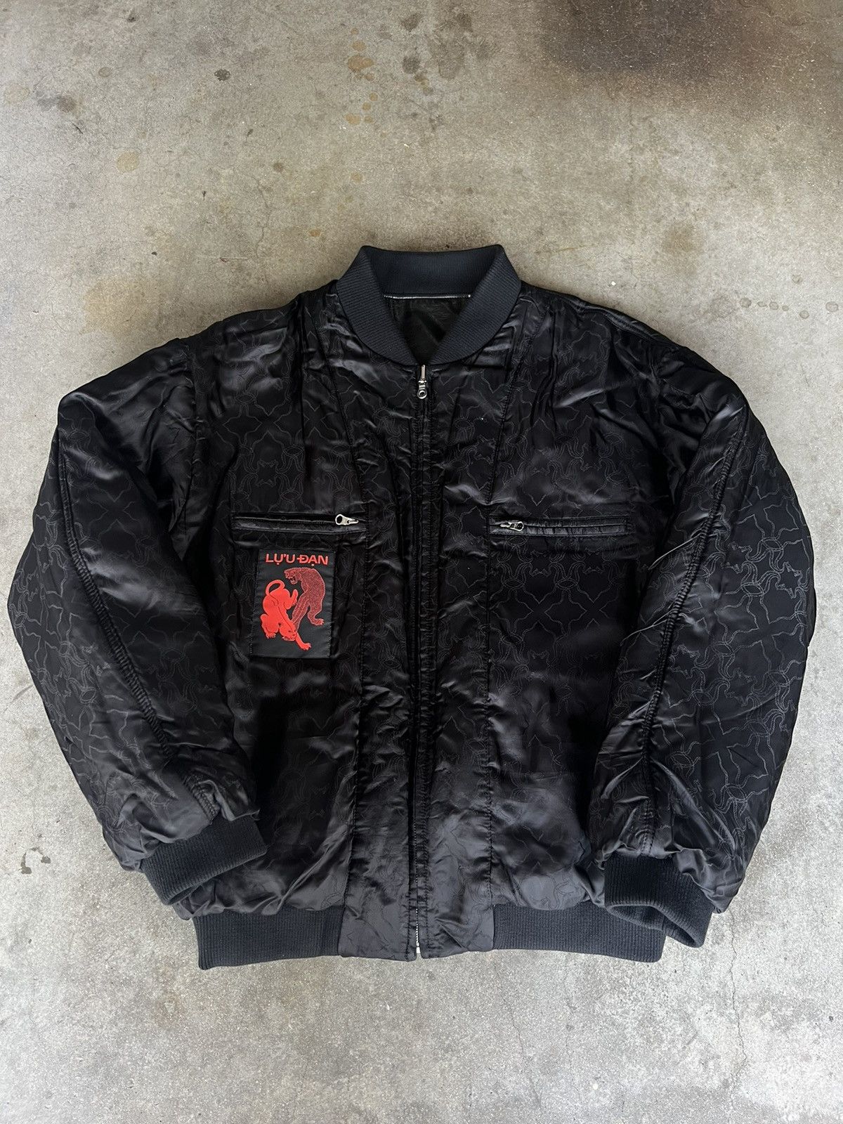 Lu'u Dan Reversible Faux Leather Bomber Jacket Black