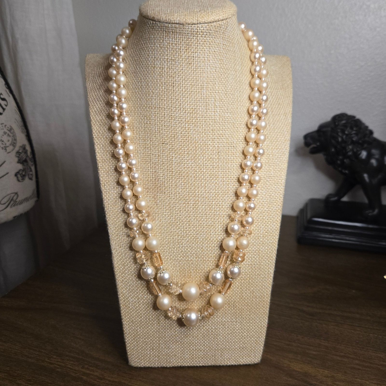 Vintage Vintage Japan Faux Pearl Necklace, Ornate Estate Glam Size ONE SIZE - 1 Thumbnail