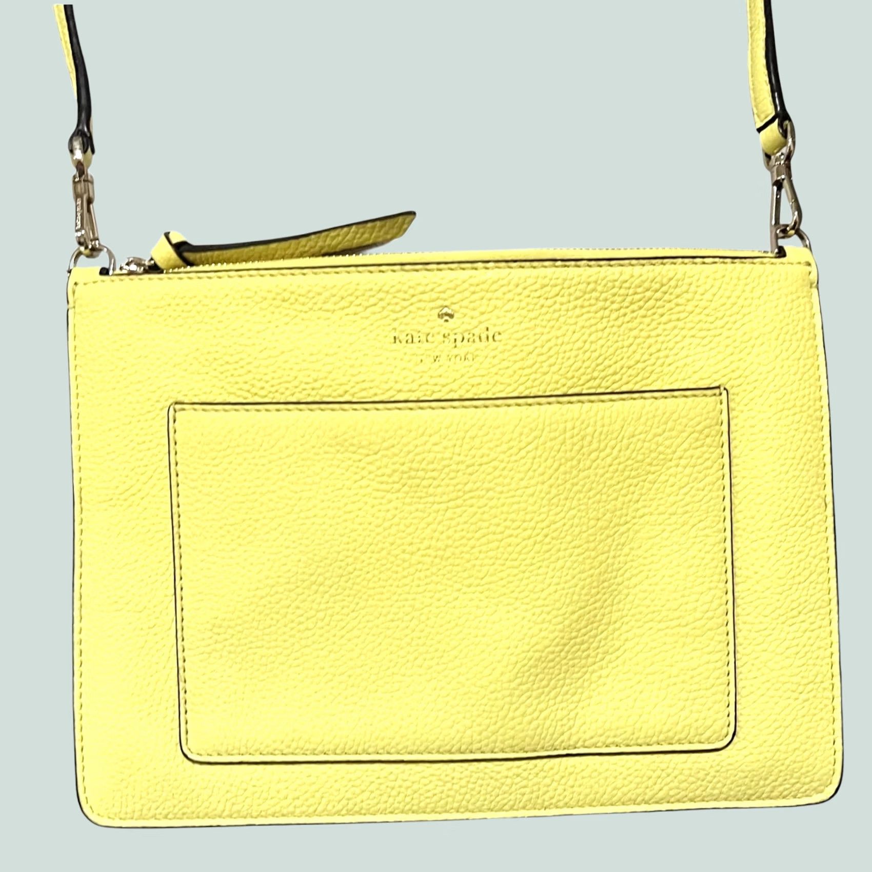 Vintage KATE SPADE Knott Small Crossbody Yellow Pebbled Leather Purse Slim Crossbody Women's Size ONE SIZE - 1 Thumbnail
