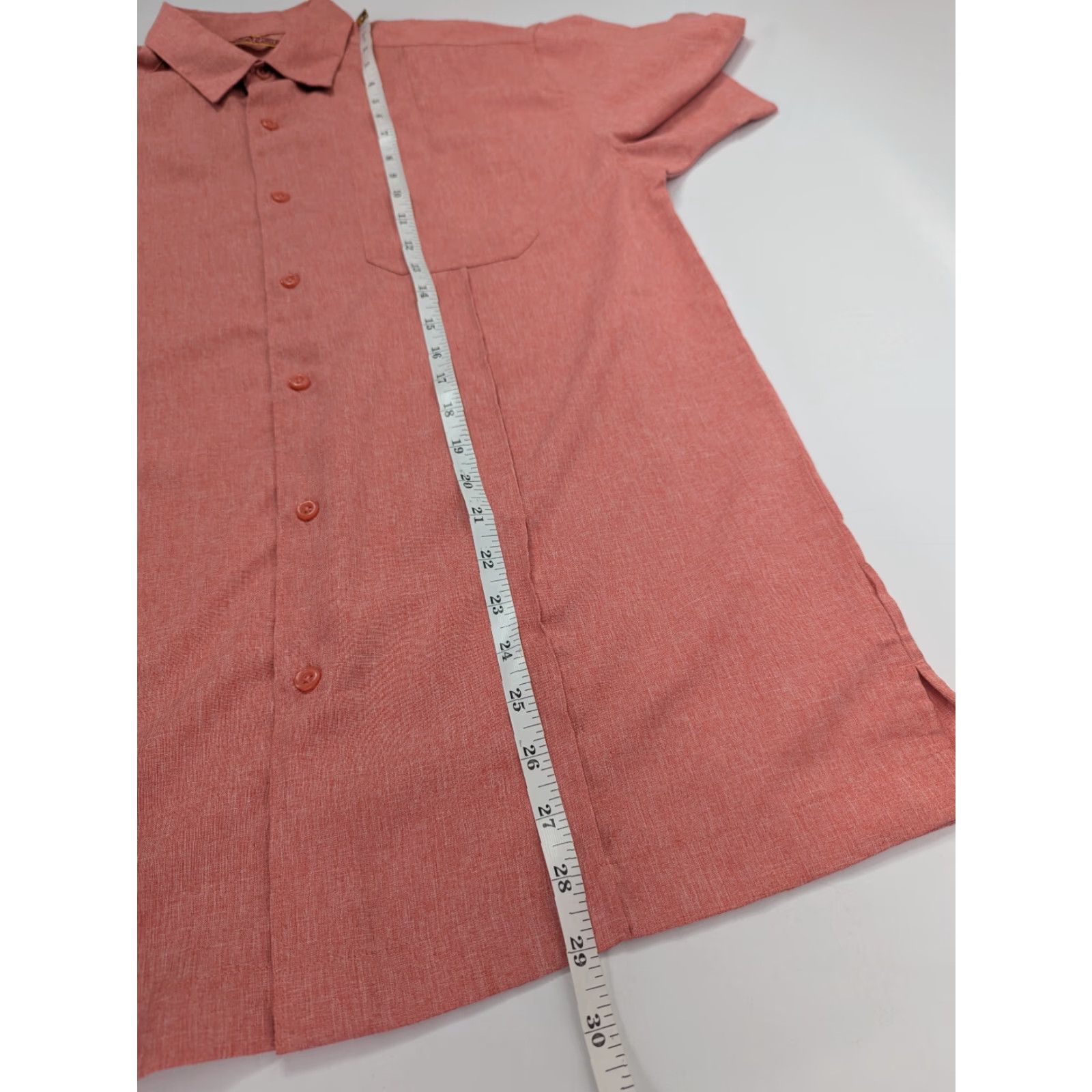 Vintage Havanera Button-Down Shirt Mens Small Cuban Style Short Sleeve Summer Salmon Red Pink Size US S / EU 44-46 / 1 - 3 Thumbnail