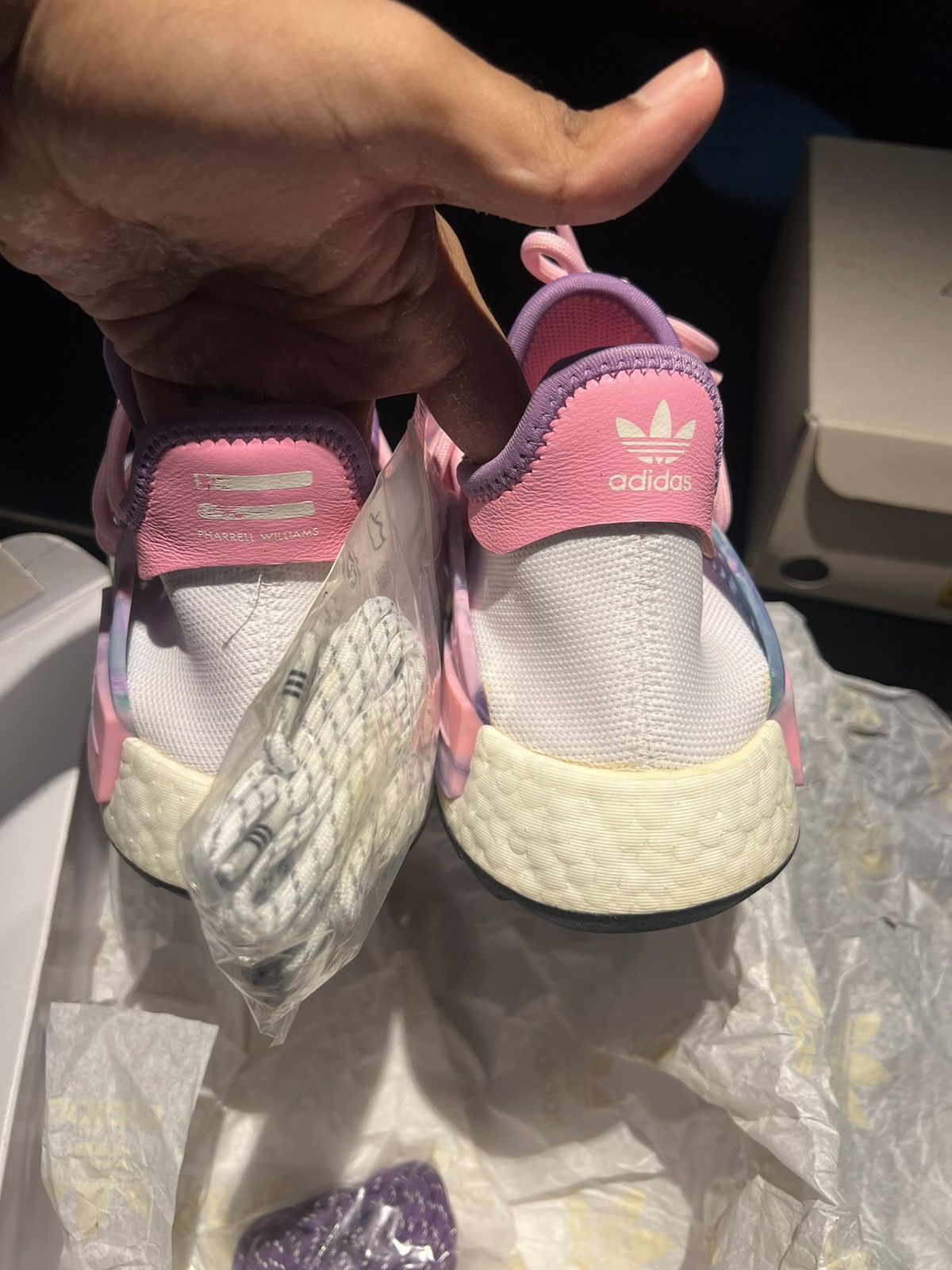 Adidas × Pharrell Adidas Human Race Pharrell Holi (Pink Glow) Size US 8.5 / EU 41-42 - 8 Thumbnail