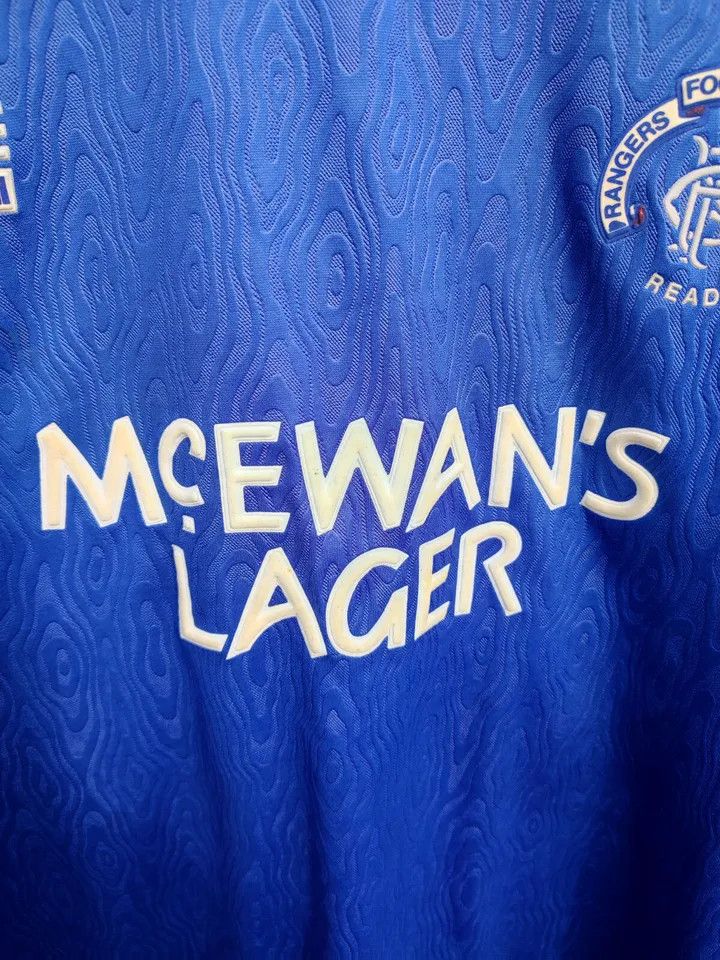 Vintage 1990-92 GLASGOW RANGERS FOOTBALL Kit SHIRT SOCCER JERSEY Size US XL / EU 56 / 4 - 3 Thumbnail