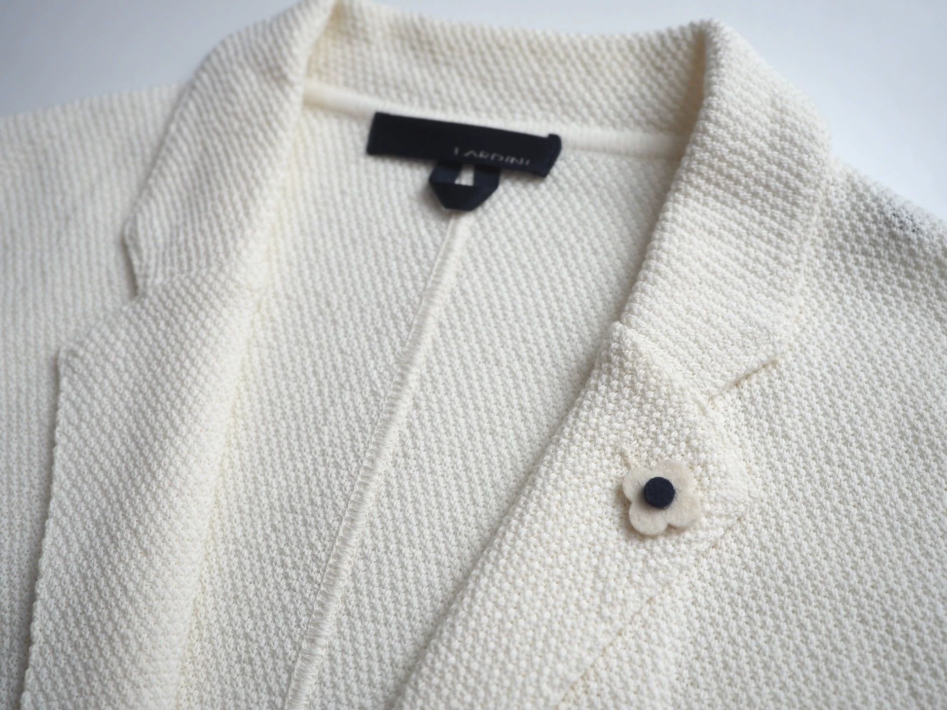 Lardini LARDINI Italian-made white chunky-knit handmade blazer Size 36R - 5 Thumbnail