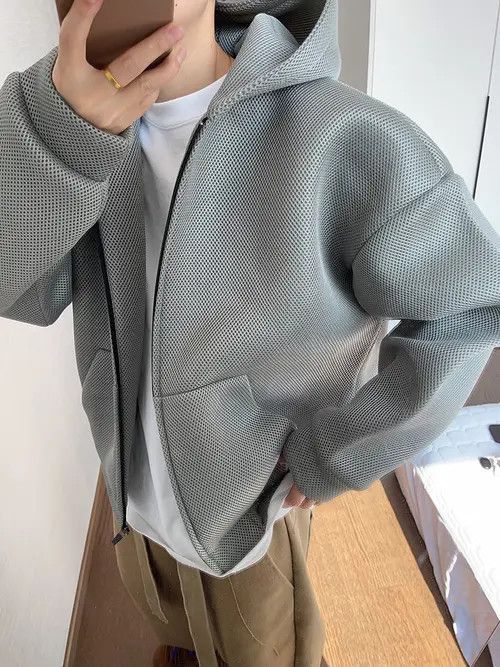 VIBE Double Layer Gray Mesh Hoodie Size US L / EU 52-54 / 3 - 3 Thumbnail