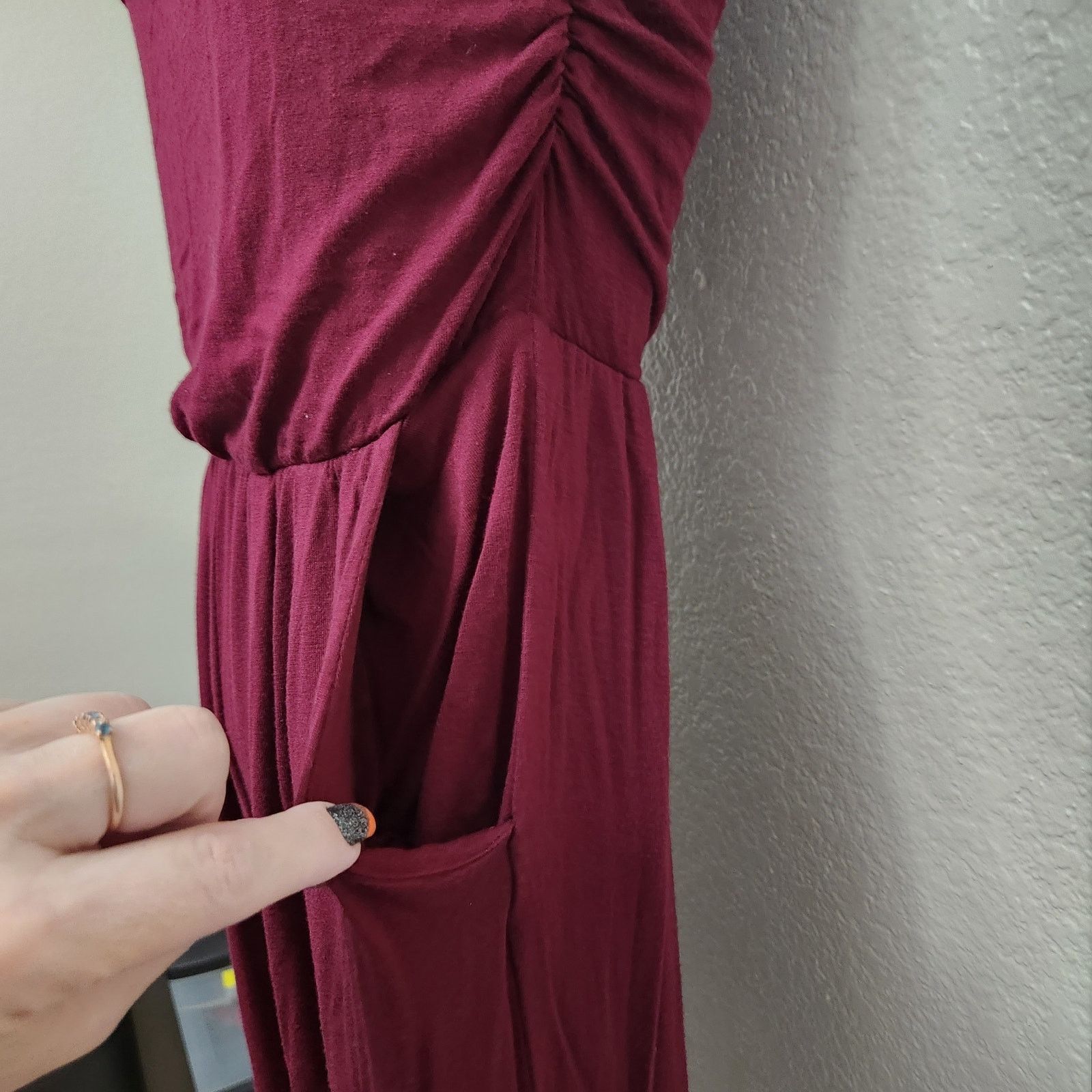 Other A'Gaci Burgundy Strapless Ruched Sides And Legs Jumper Small Size 26" / US 2 / IT 38 - 4 Thumbnail