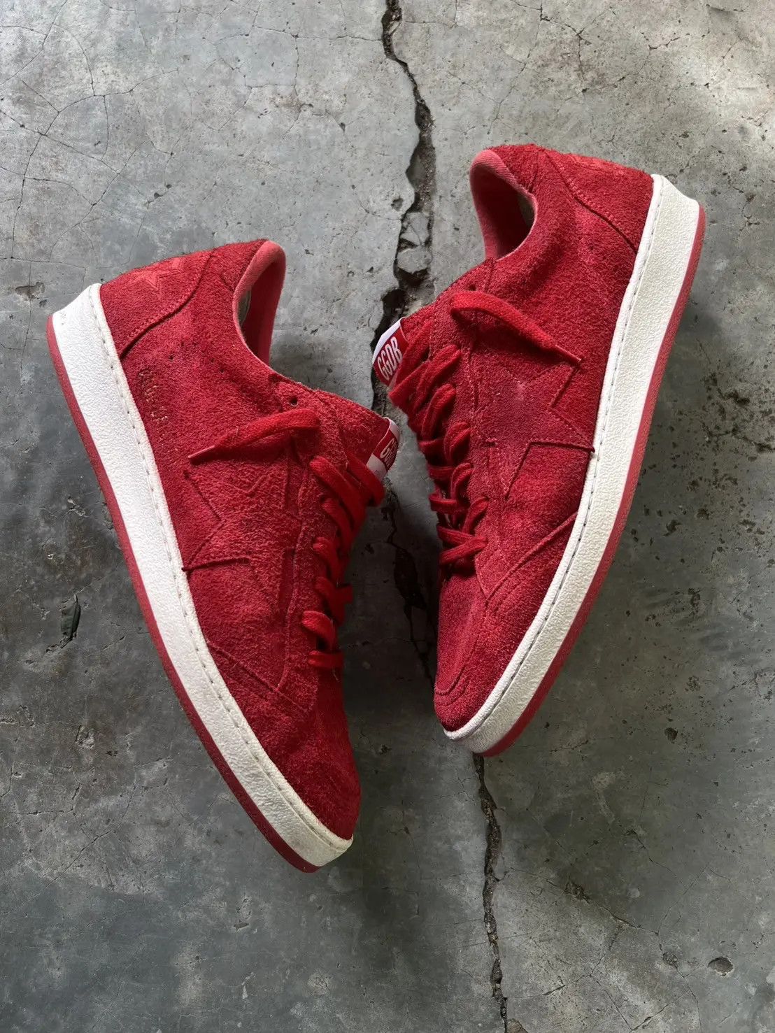 RARE* Golden Goose Ball Star Red Suede Sneakers