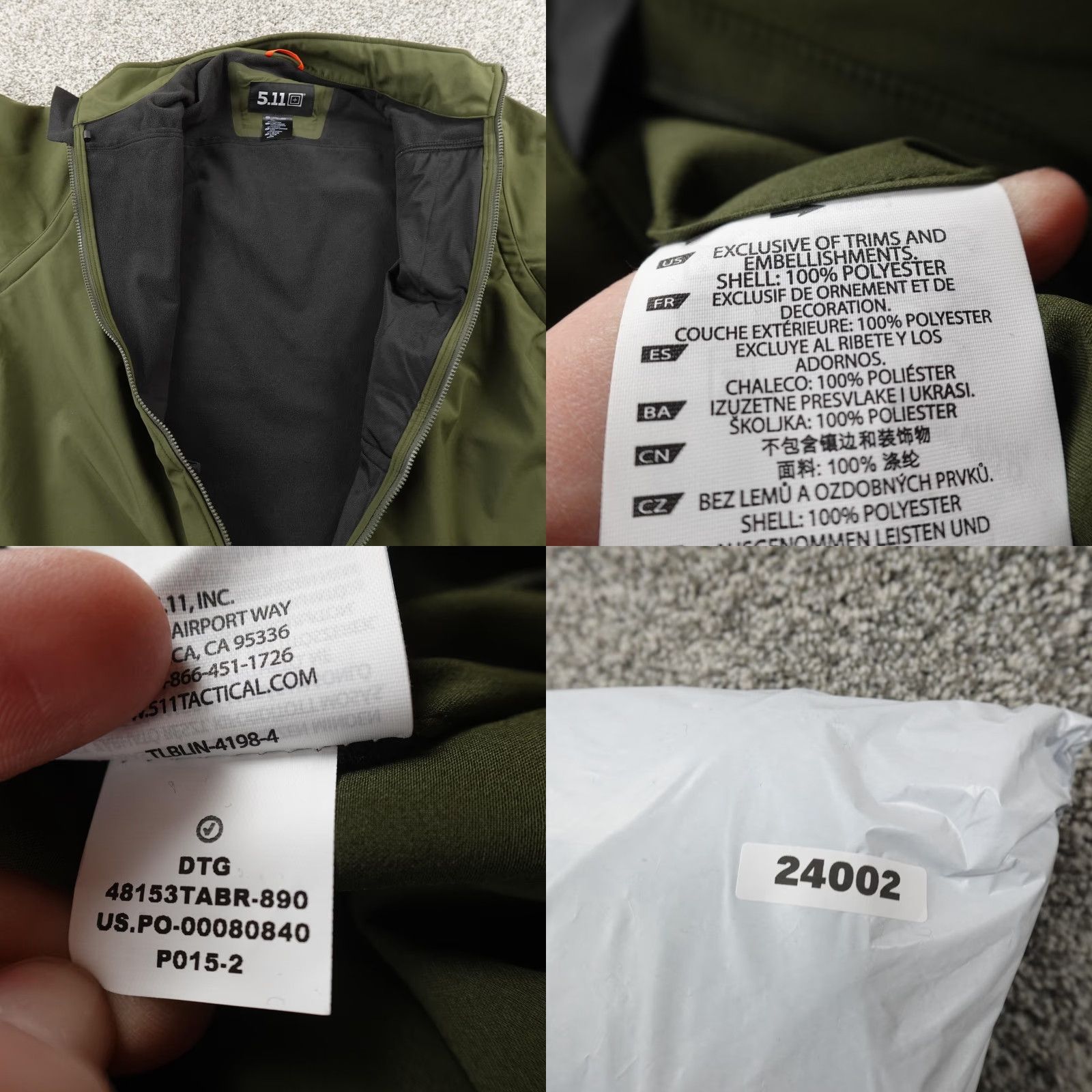 Vintage 5.11 Tactical Jacket Mens 2XLT Green Softshell Full Zip Windbreaker Coat Top Size US XXL / EU 58 / 5 - 8 Thumbnail