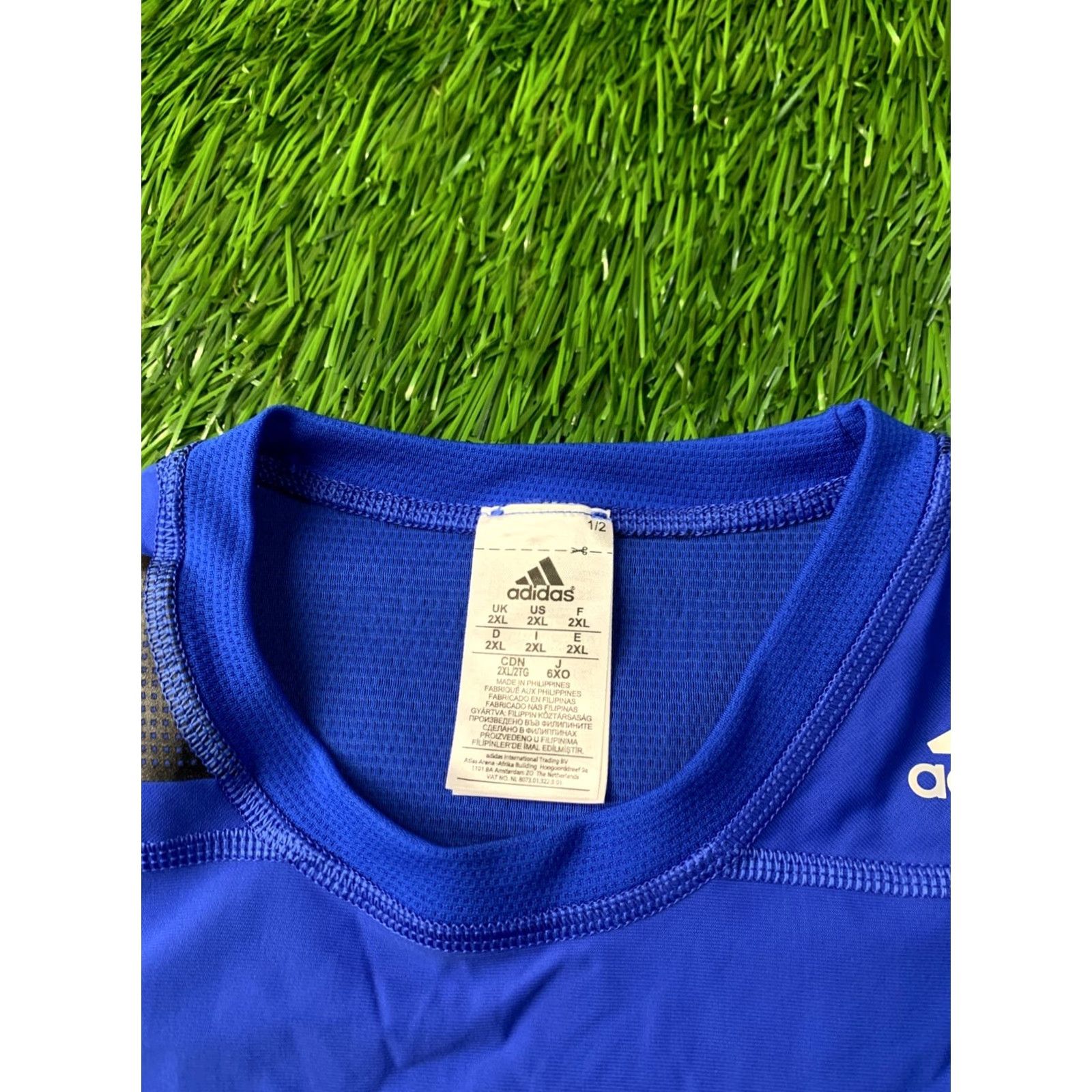 Adidas ADIDAS Techfit T-Shirt Shirt Men XXL Blue and Black 2015 Techfit Compression Size US XXL / EU 58 / 5 - 6 Thumbnail