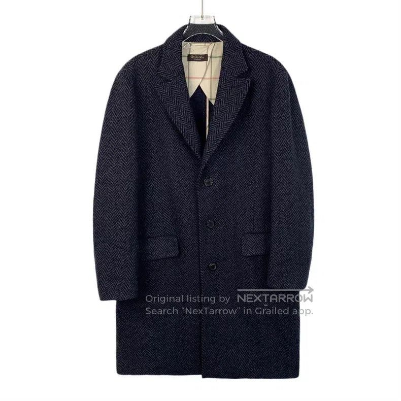 Loro Piana Loro Piana Black and grey twill goat cashmere lapel single Size M / US 6-8 / IT 42-44 - 1 Thumbnail