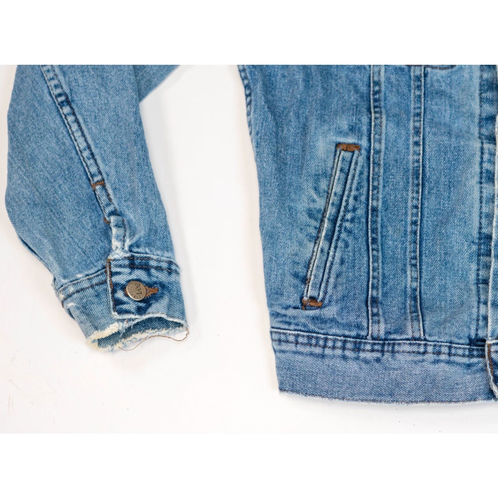 VINTAGE Lee Aztec Denim Jacket Women M Patchwork Trucker Bomber Jacket 80s 90s Western USA Rockabilly VTG Vintage