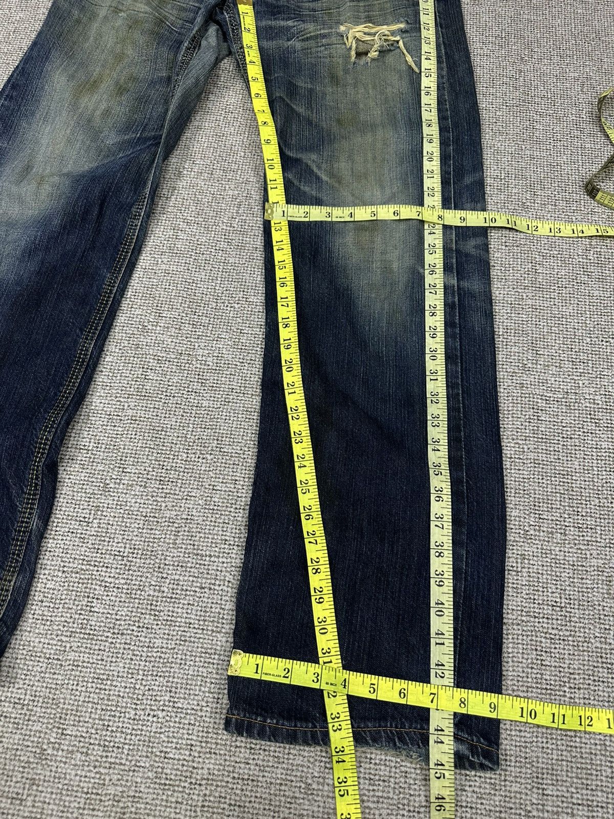 Edwin Vintage Edwin 444 XVS Distressed Wide Leg Denim 34x31 D741 Size US 32 / EU 48 - 9 Thumbnail
