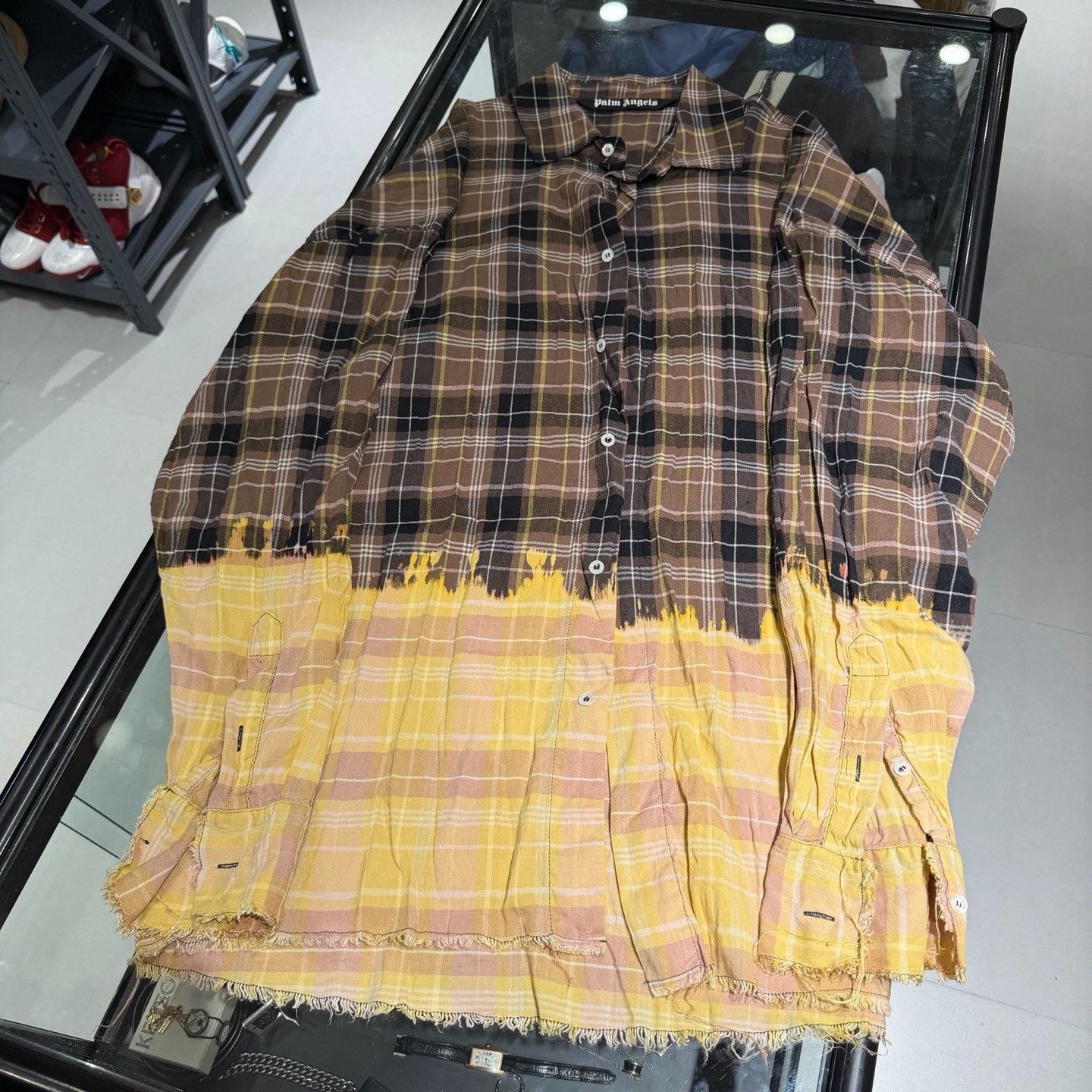 Palm Angels Palm Angels SS21 Bleached Logo Plaid Shirt Size US M / EU 48-50 / 2 - 1 Thumbnail