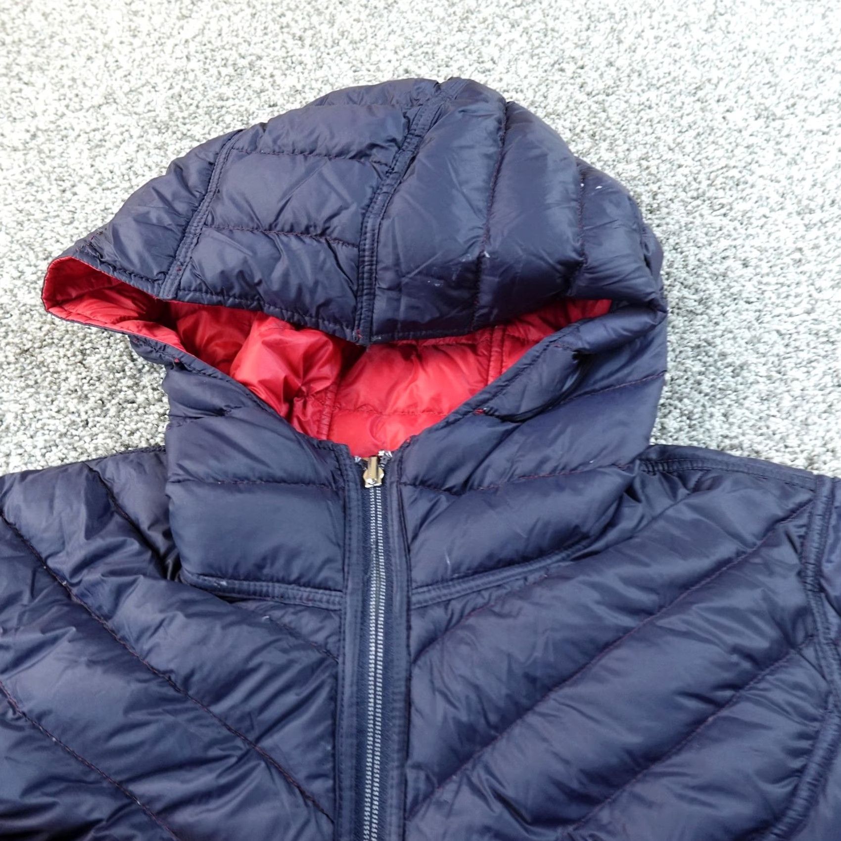 Nautica Nautica Jacket Womens L Blue Reversible Puffer Quilted Down Hooded Zip Coat Size L / US 10 / IT 46 - 3 Thumbnail