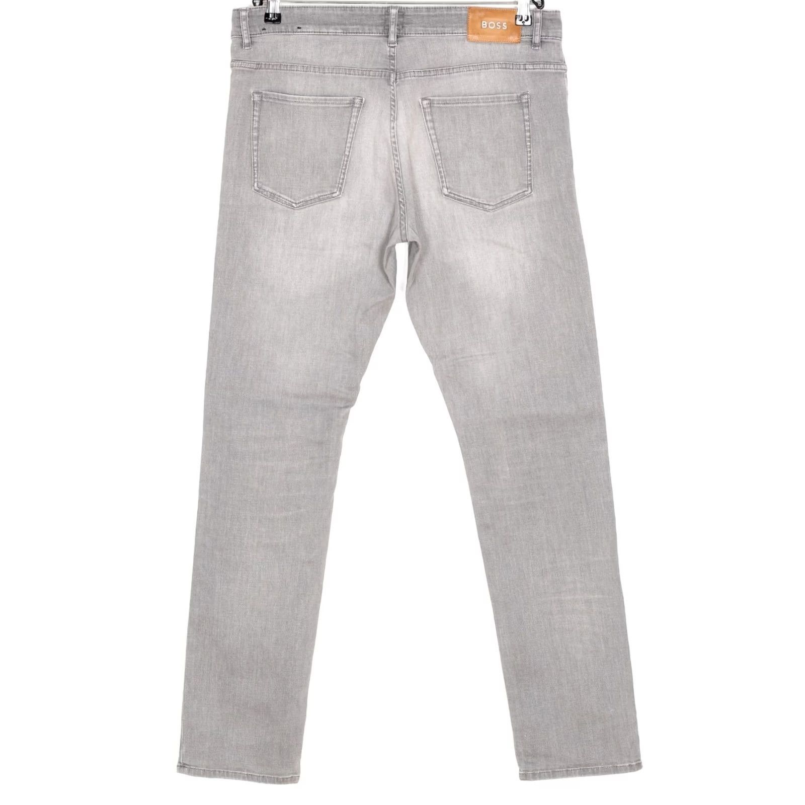 Hugo Boss HUGO BOSS Delaware Slim Fit Stretch Jeans Men Waist 35 Light Denim Grey Slim Pockets 5-Pocket Design 34 Inseam Mids Rise Cotton Elastane Jeans Men Size US 35 - 2 Thumbnail