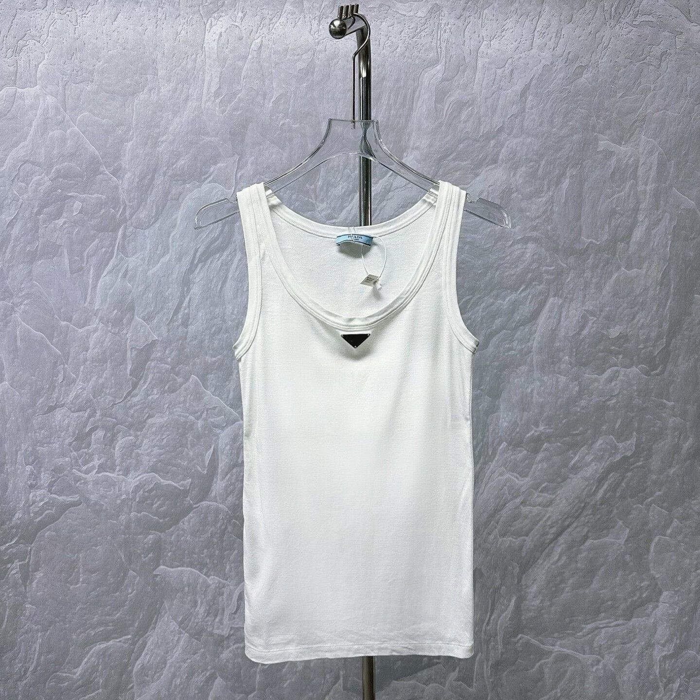 Prada prada white tank top with logo Size S / US 4 / IT 40 - 1 Thumbnail