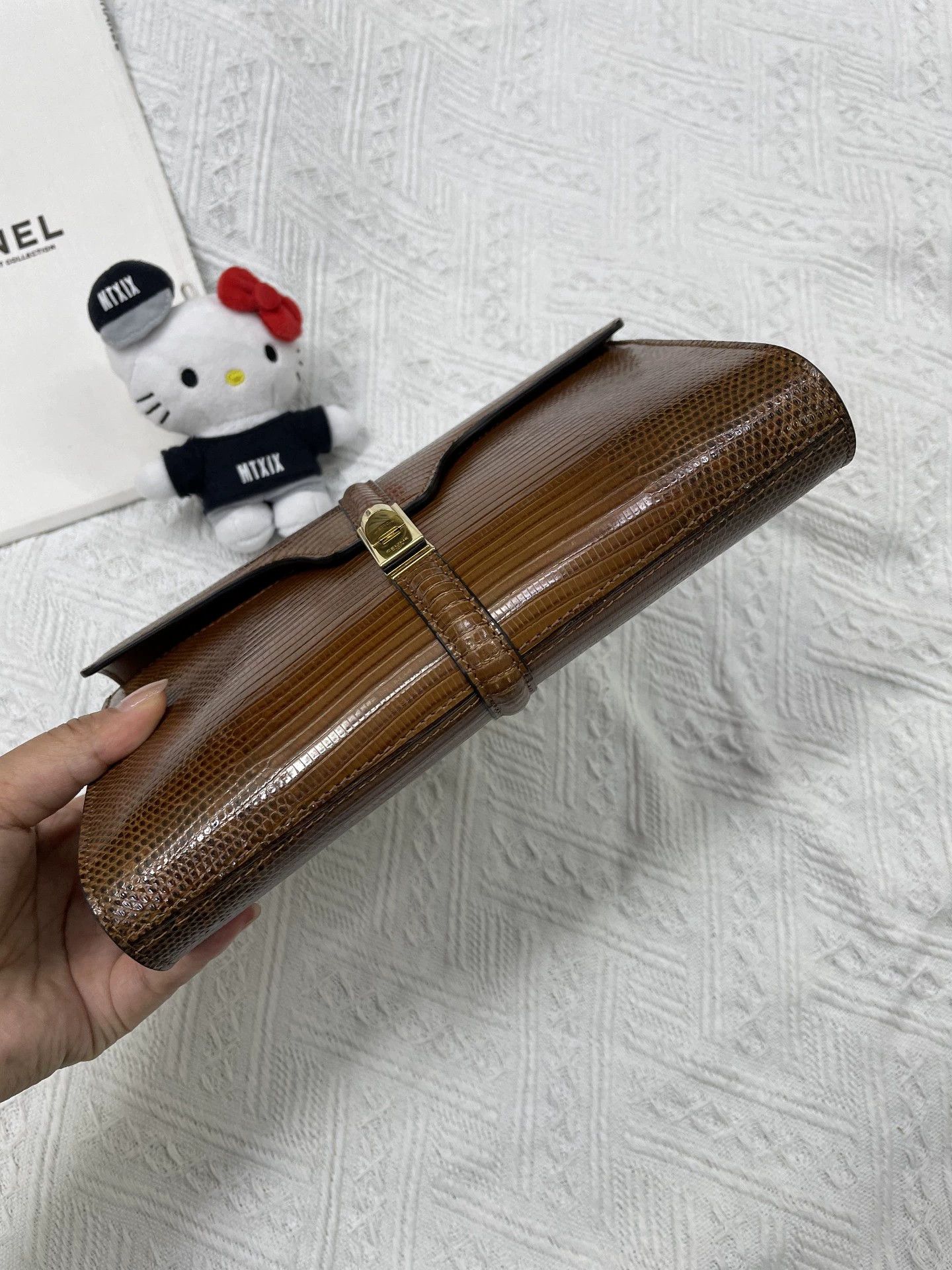 Celine Celine Caramel Lizard Clutch Size ONE SIZE - 4 Thumbnail