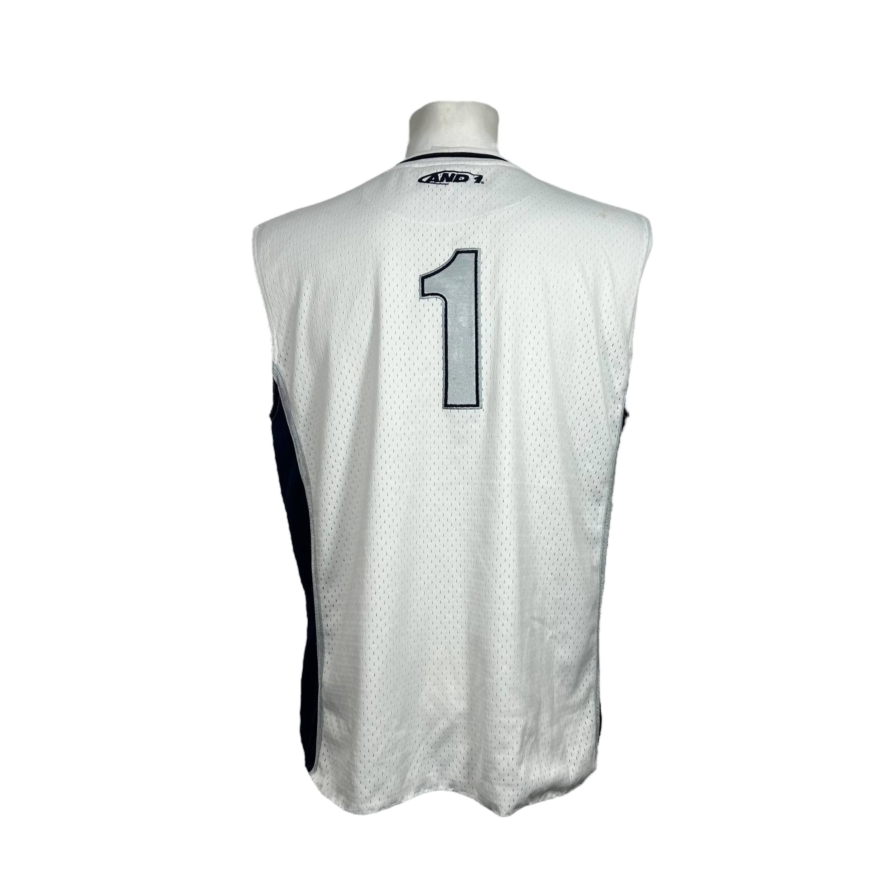 Vintage And1 And One White Polyester Mesh Basketball Jersey Youth XL Size US M / EU 48-50 / 2 - 2 Thumbnail
