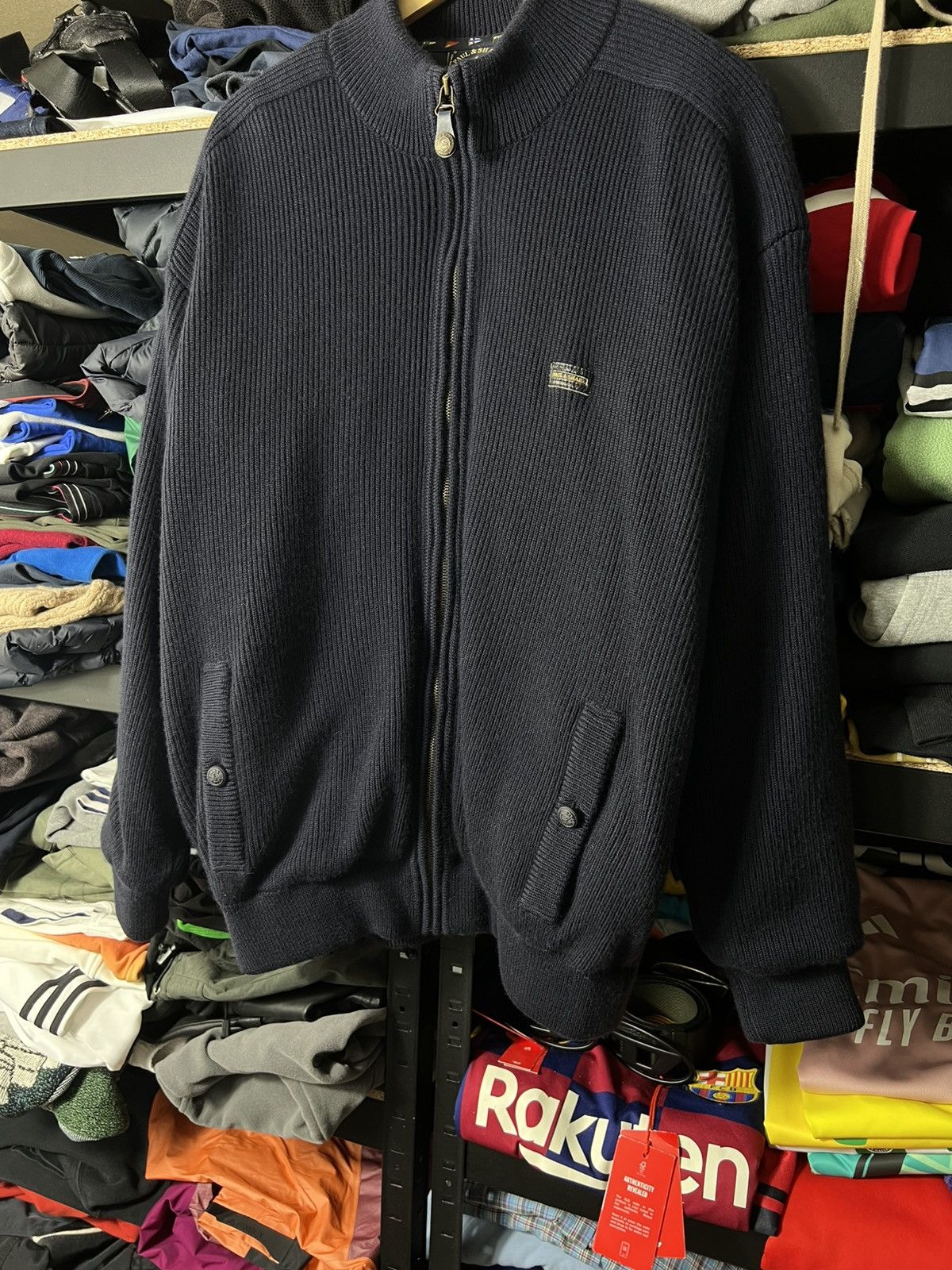 Paul & Shark Vintage Paul & Shark Heavy Wool Knit Bomber Navy XL Yachting Size US XL / EU 56 / 4 - 3 Thumbnail