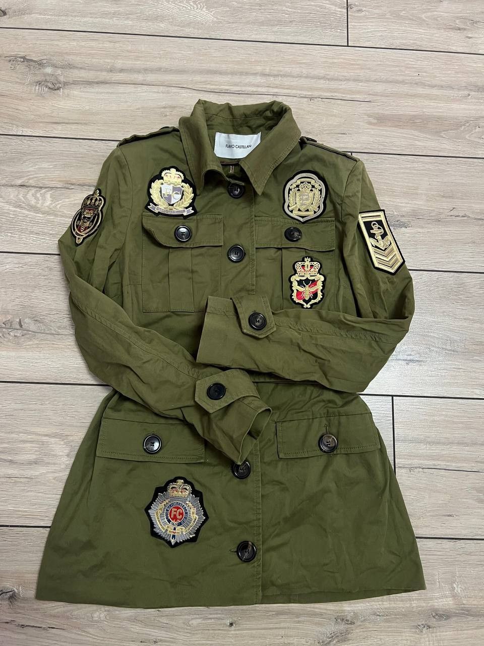 Other Flavio Castellani Military Khaki Patched Shirt Jacket EUR 40 Size S / US 4 / IT 40 - 13 Thumbnail