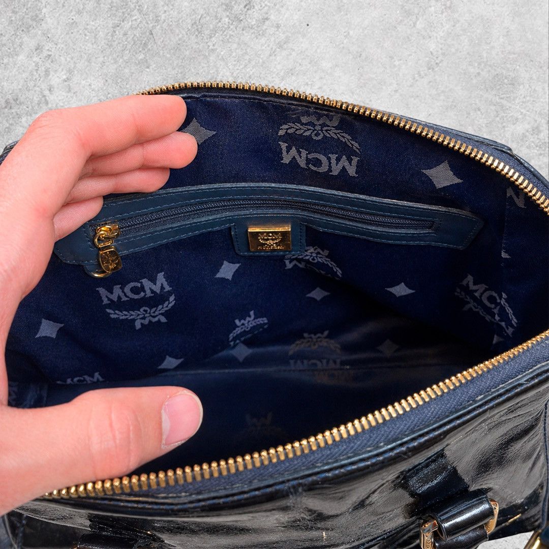 MCM MCM Bag Luxury Patent Monogram Satchel Boston Bag Glossy Size ONE SIZE - 10 Thumbnail