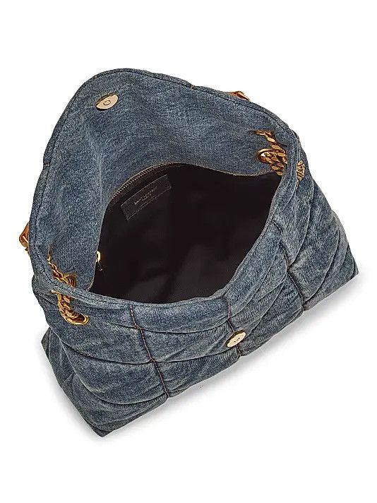 Saint Laurent Paris o1s1wg111125 Size: S / Puffer Small Denim Shoulder Bag Blue Size ONE SIZE - 6 Thumbnail
