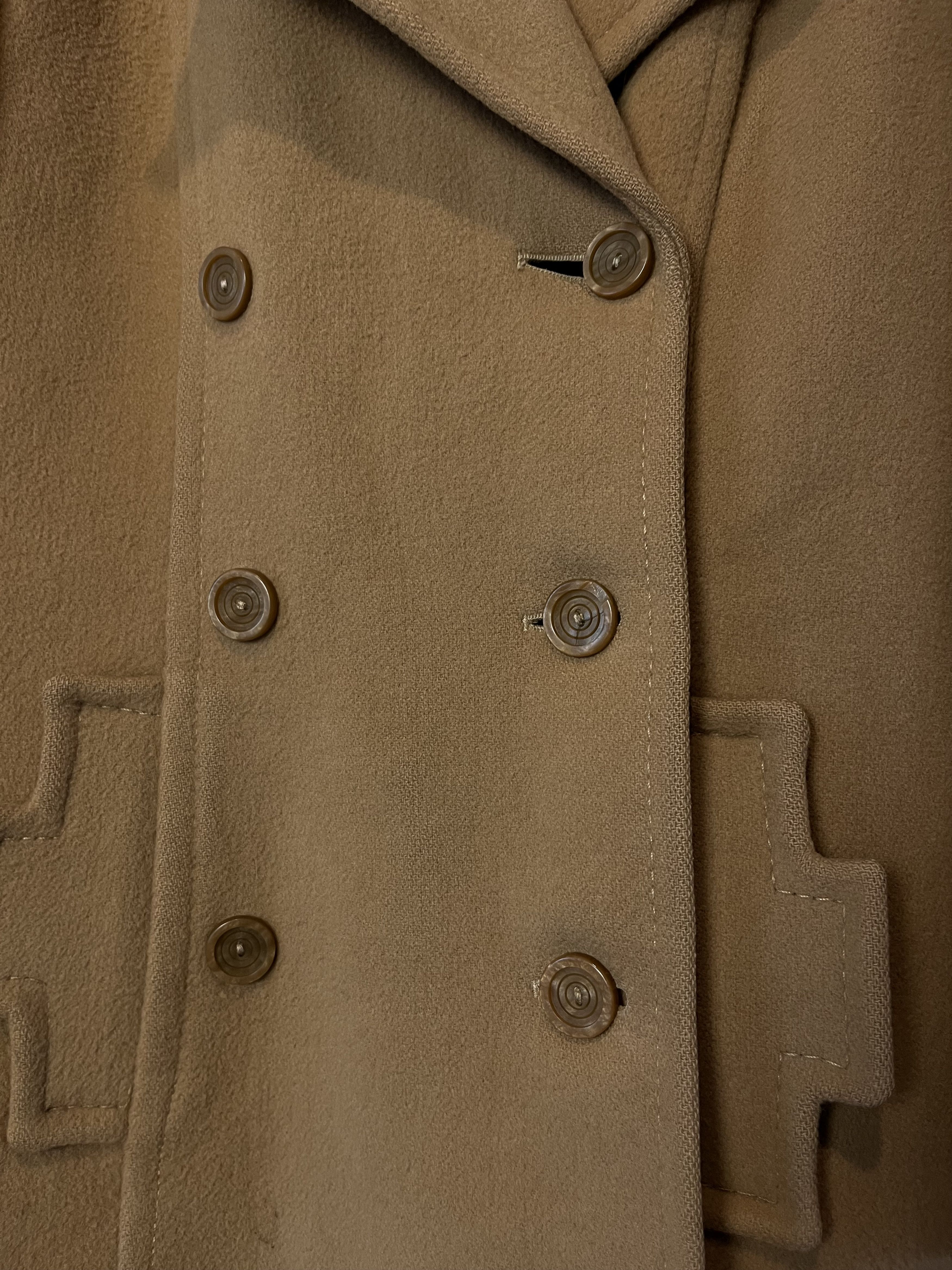 Vintage Vintage 90s Pure Wool Heavy Coat Brown Beige Size US M / EU 48-50 / 2 - 5 Thumbnail