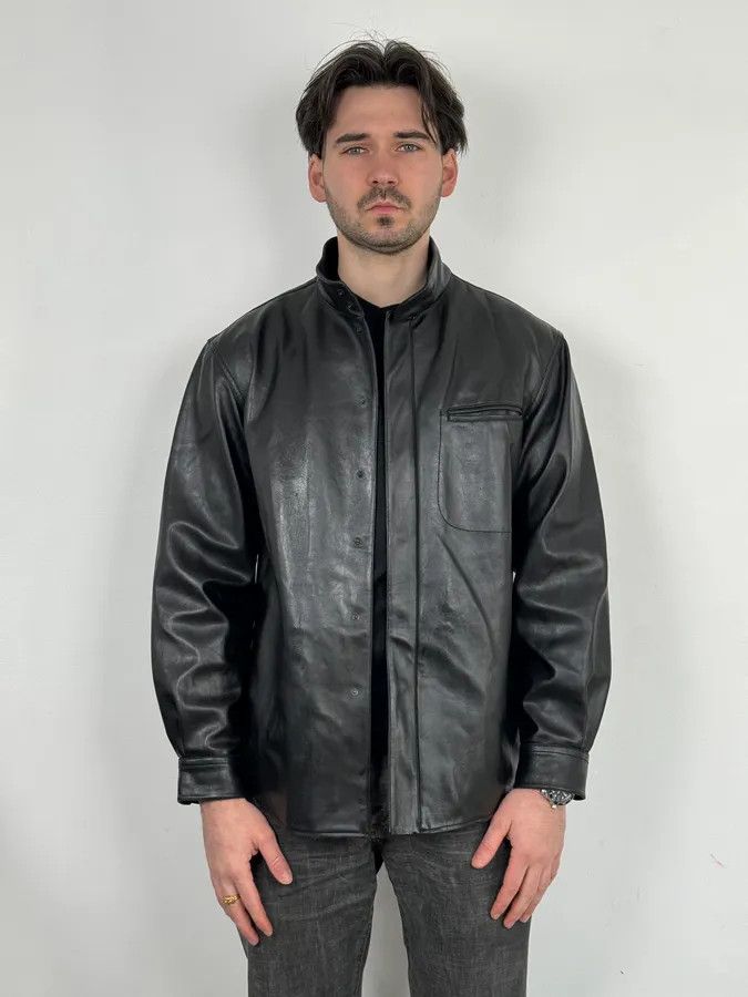 Armani Collezioni 2000s Armani Collezioni Black Leather Premium Jacket Size US L / EU 52-54 / 3 - 2 Thumbnail