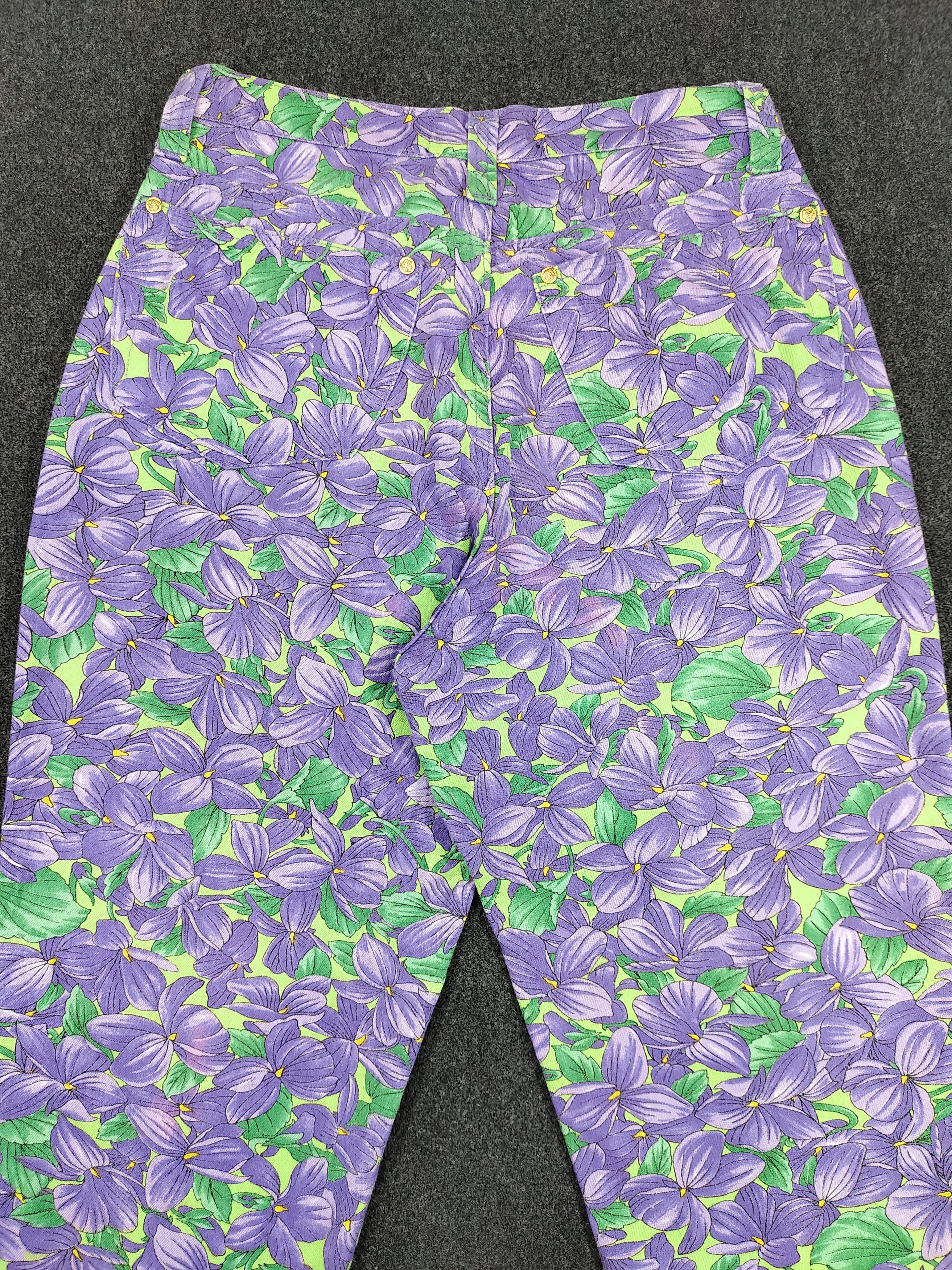 Versace Jeans Couture 90s Versace JC- Archive AOP Florals Print Classic Cut Jeans Size 30" / US 8 / IT 44 - 5 Thumbnail