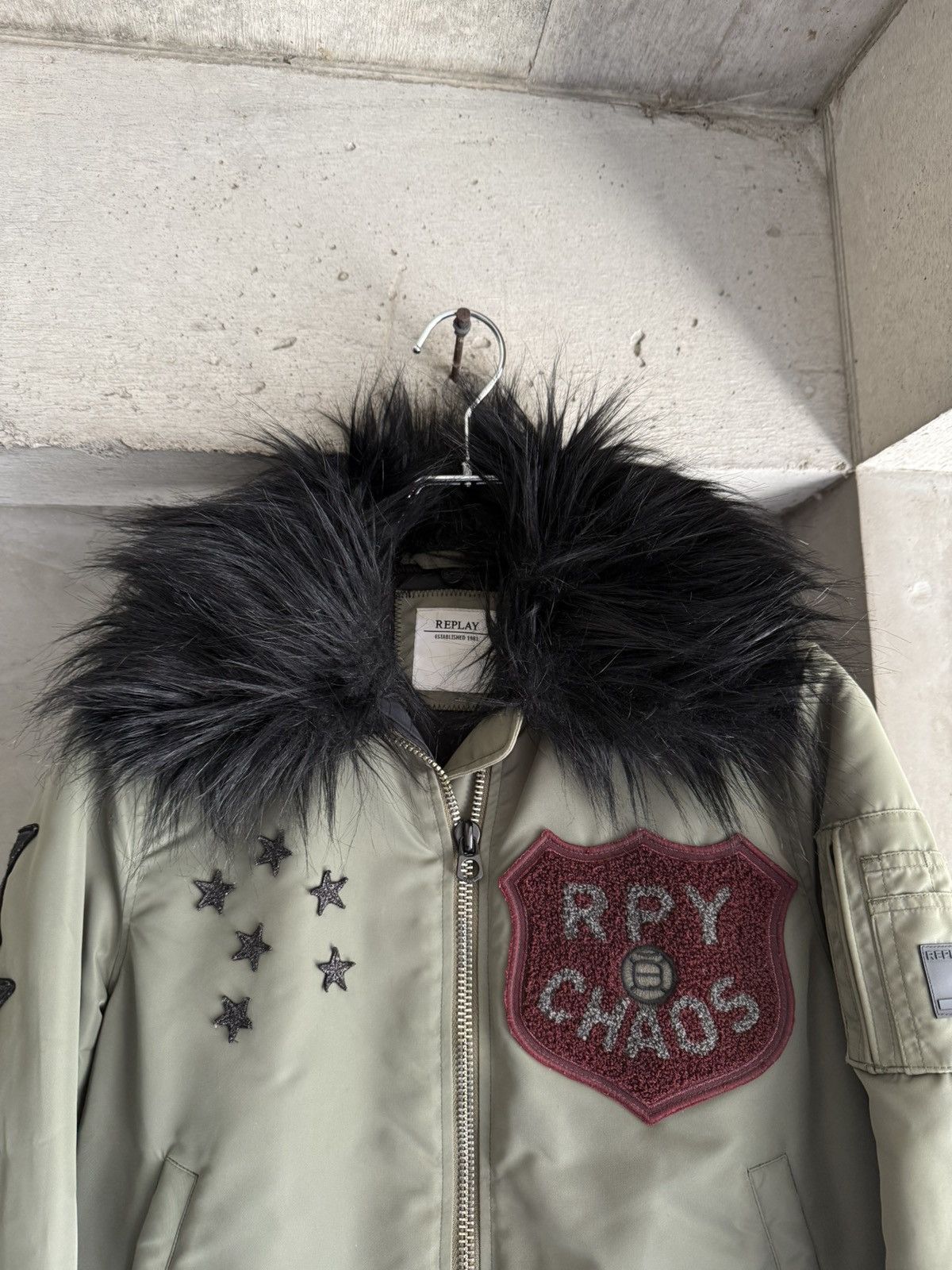 Replay REPLAY Fur-Hooded Bomber Jacket Size US XS / EU 42 / 0 - 3 Thumbnail