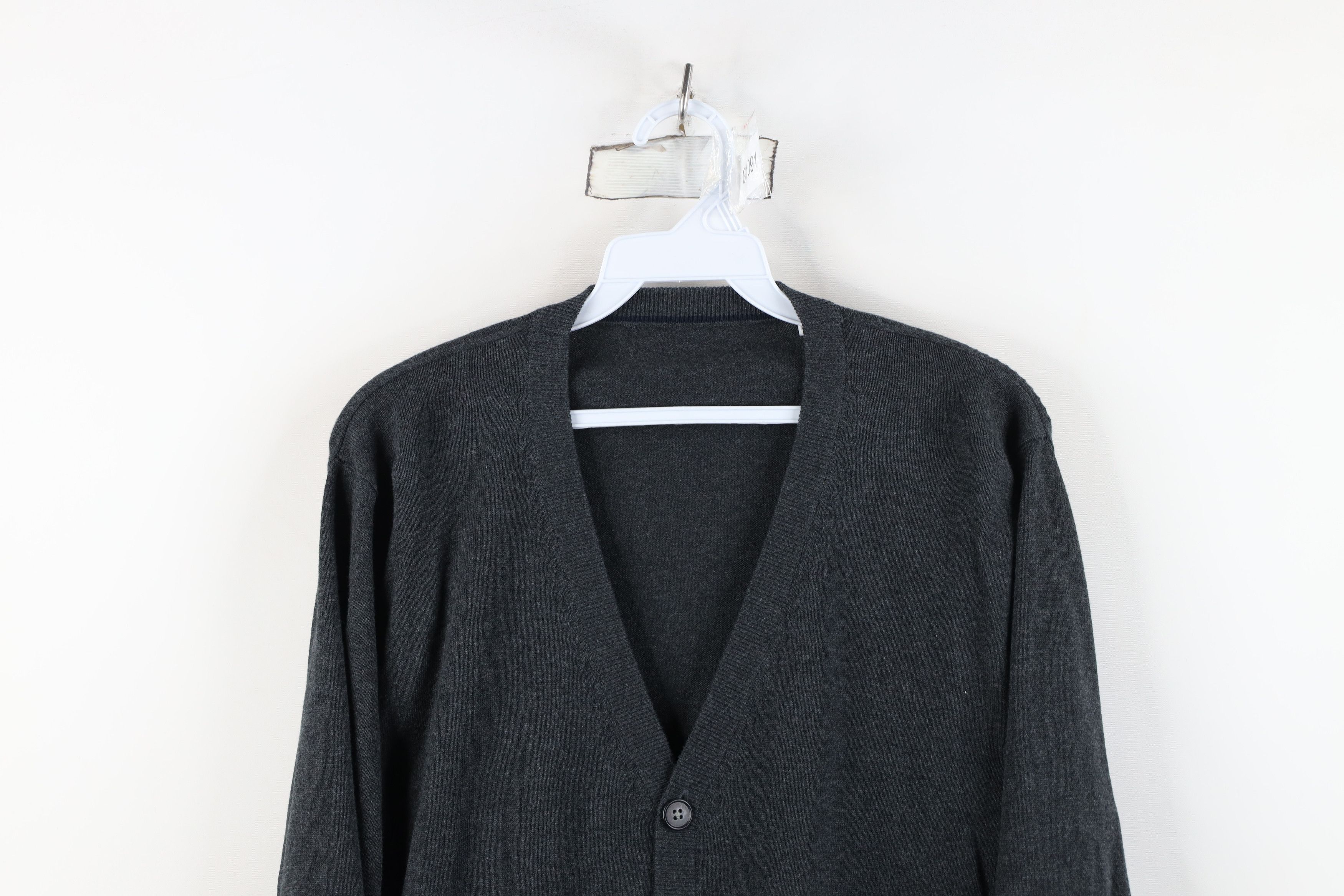 Vintage Vintage 90s Y2K Streetwear Cotton Knit Cardigan Sweater Gray Size US L / EU 52-54 / 3 - 2 Thumbnail