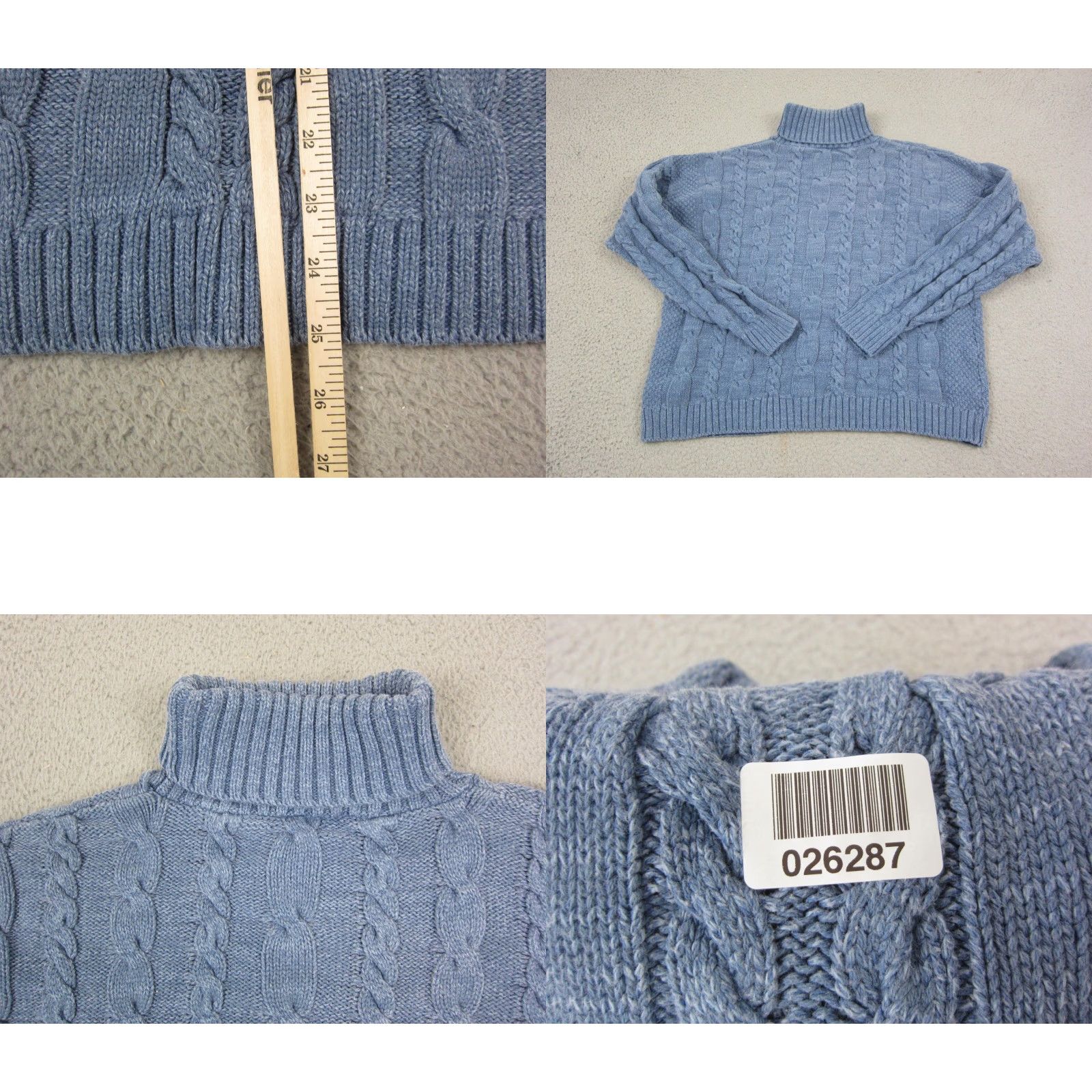 Vintage VINTAGE Hunt Club Sweater Men XL Blue Cable Knit Cotton Made in USA Size US XL / EU 56 / 4 - 8 Thumbnail