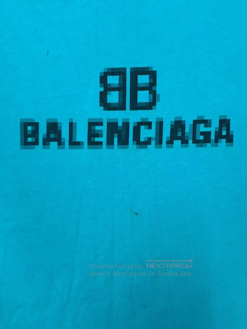 Balenciaga Balenciaga Mosaic Fuzzy Logo BB Letter Loose Hole Distress Size US L / EU 52-54 / 3 - 3 Thumbnail