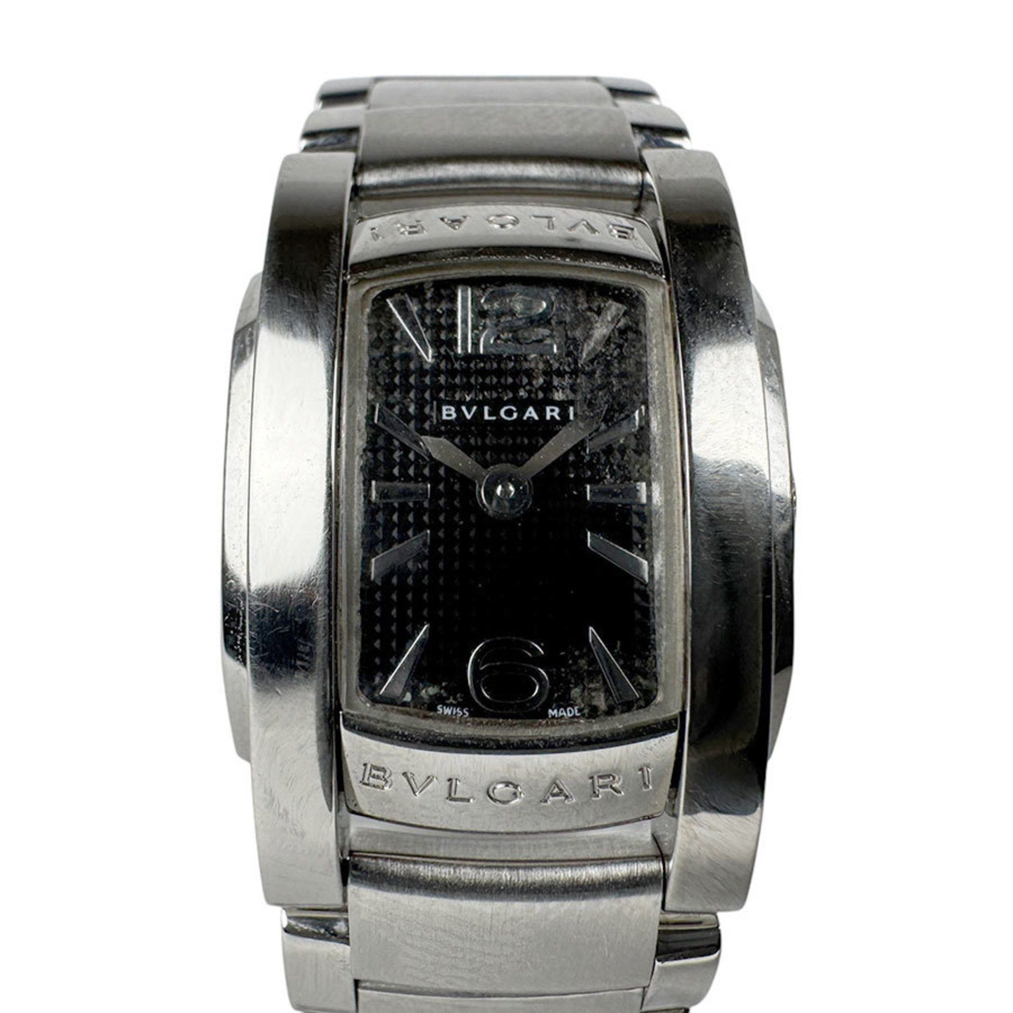 BVLGARI Watch Ashoma Stainless Steel Silver Black Ladies Quartz