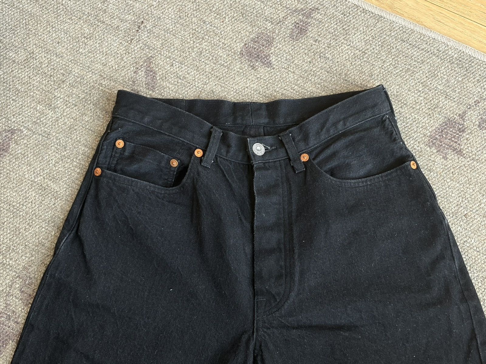 PHIGVEL MAKERS & Co. Phigvel Classic Wide Selvedge Denim Jeans - Black 30x28 Size US 30 / EU 46 - 2 Thumbnail