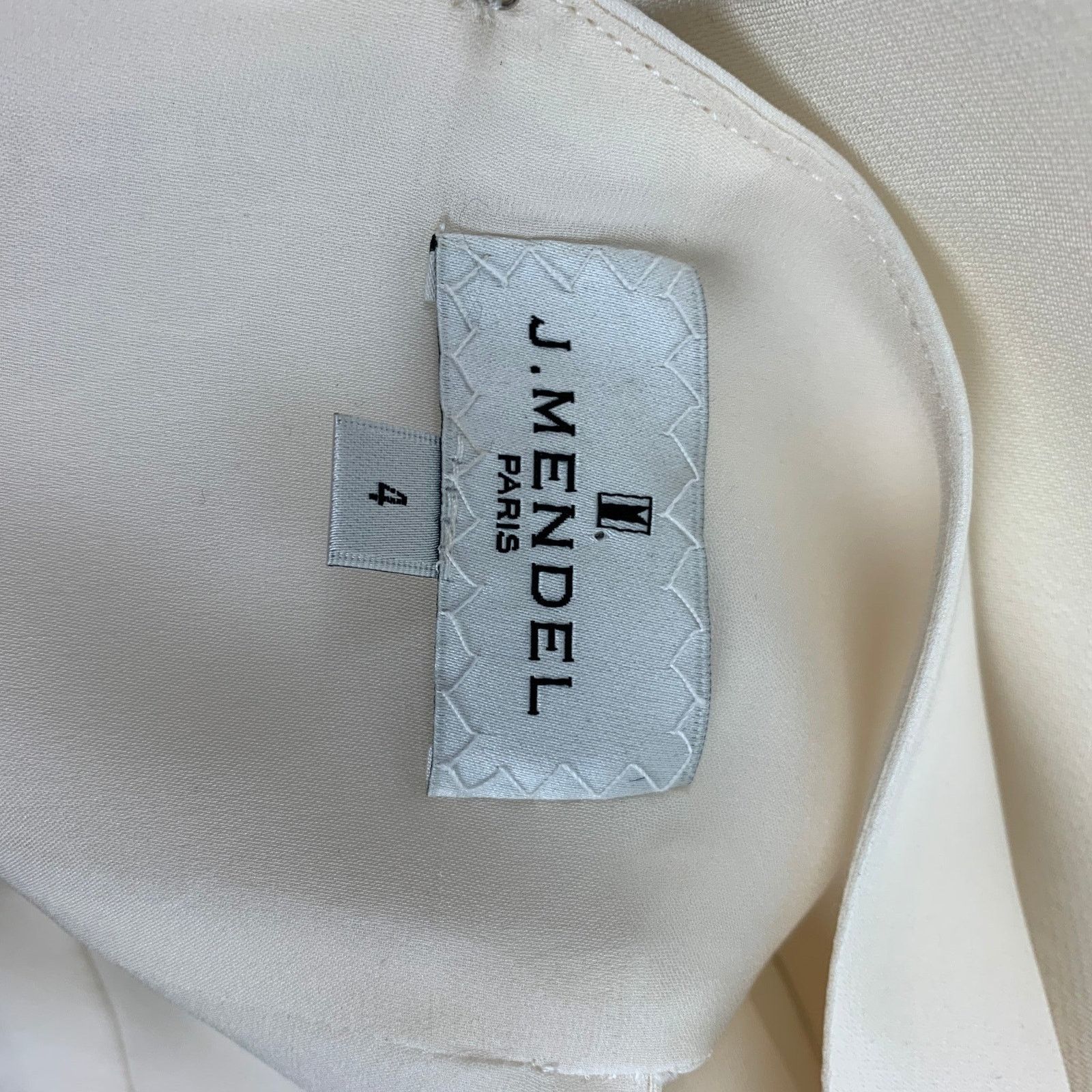 Other J.MENDEL Size 4 Cream Silk Sleeveless Cocktail Dress Size S / US 4 / IT 40 - 5 Thumbnail
