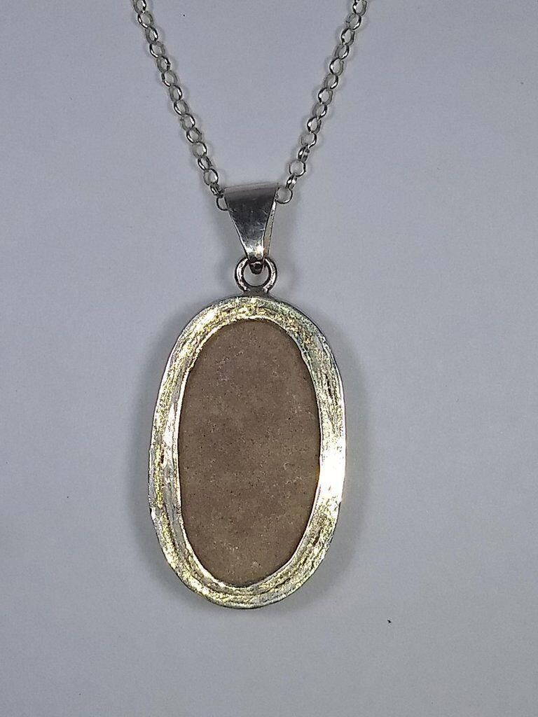 Handmade Mexican Handmade Sterling Bezel Set Dendrite Fossil Necklace Size ONE SIZE - 5 Thumbnail