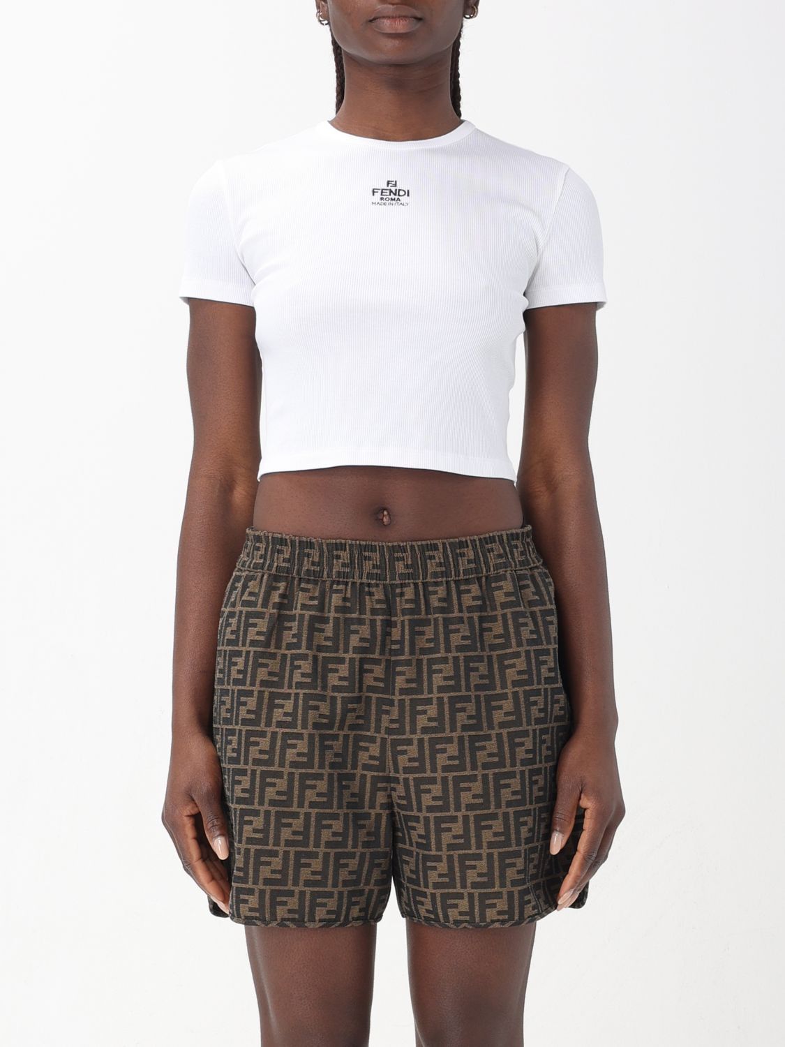 image of Fendi T-Shirt Woman White, Women's (Size Large)