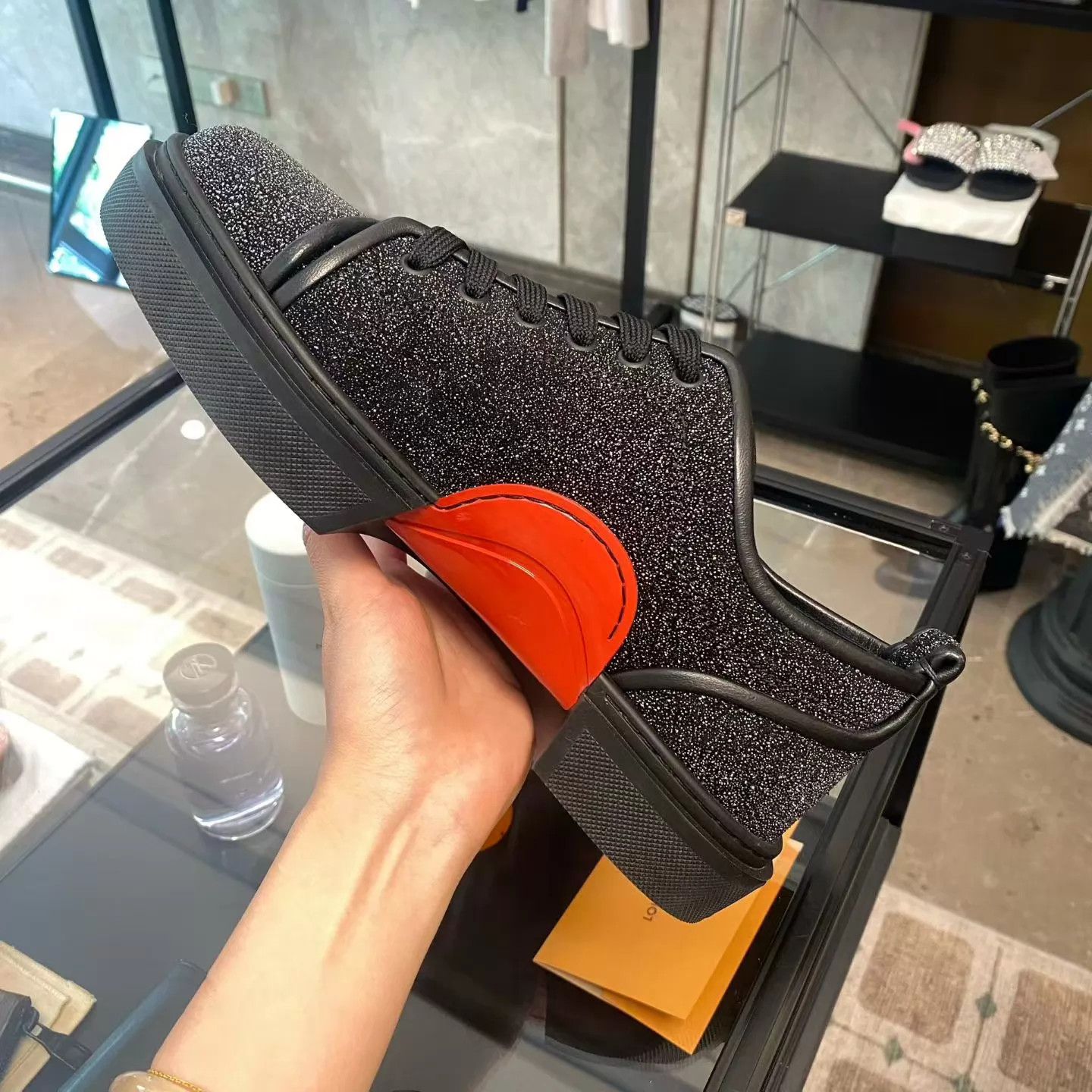 Christian Louboutin CL Crystal Black Skate Shoes 41.5 99 New Size US 8.5 / EU 41-42 - 4 Thumbnail