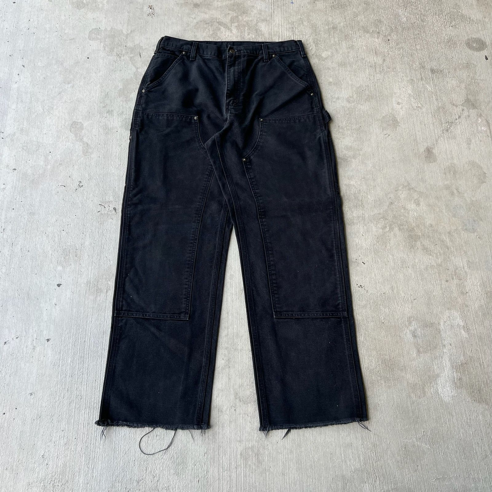 Carhartt × Vintage Carhartt black black double knee work wear carpenter pants Size US 33 - 8 Thumbnail