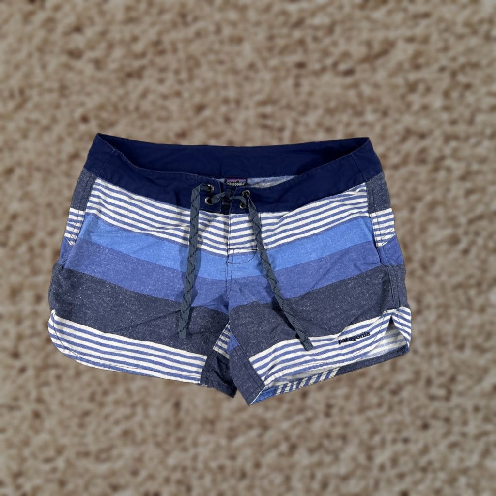 Patagonia Patagonia Womens Trunks Swim Bottoms 2 Blue Stripe 5" Boardshorts Wavefarer Pockets Nylon XS? Size ONE SIZE - 1 Thumbnail
