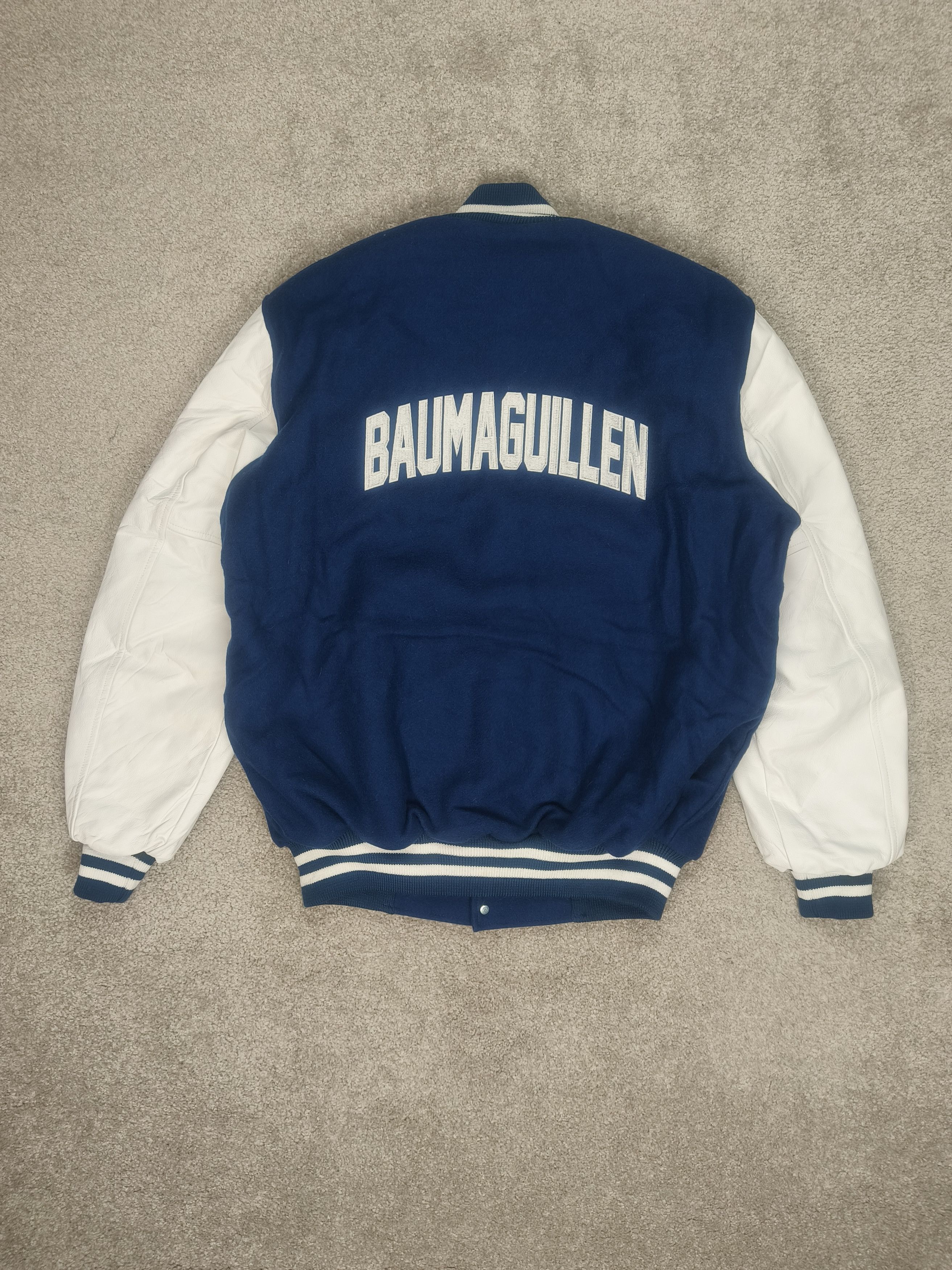 Vintage Heavy Wool Leather Made in USA Varsity Jacket Size US L / EU 52-54 / 3 - 2 Thumbnail