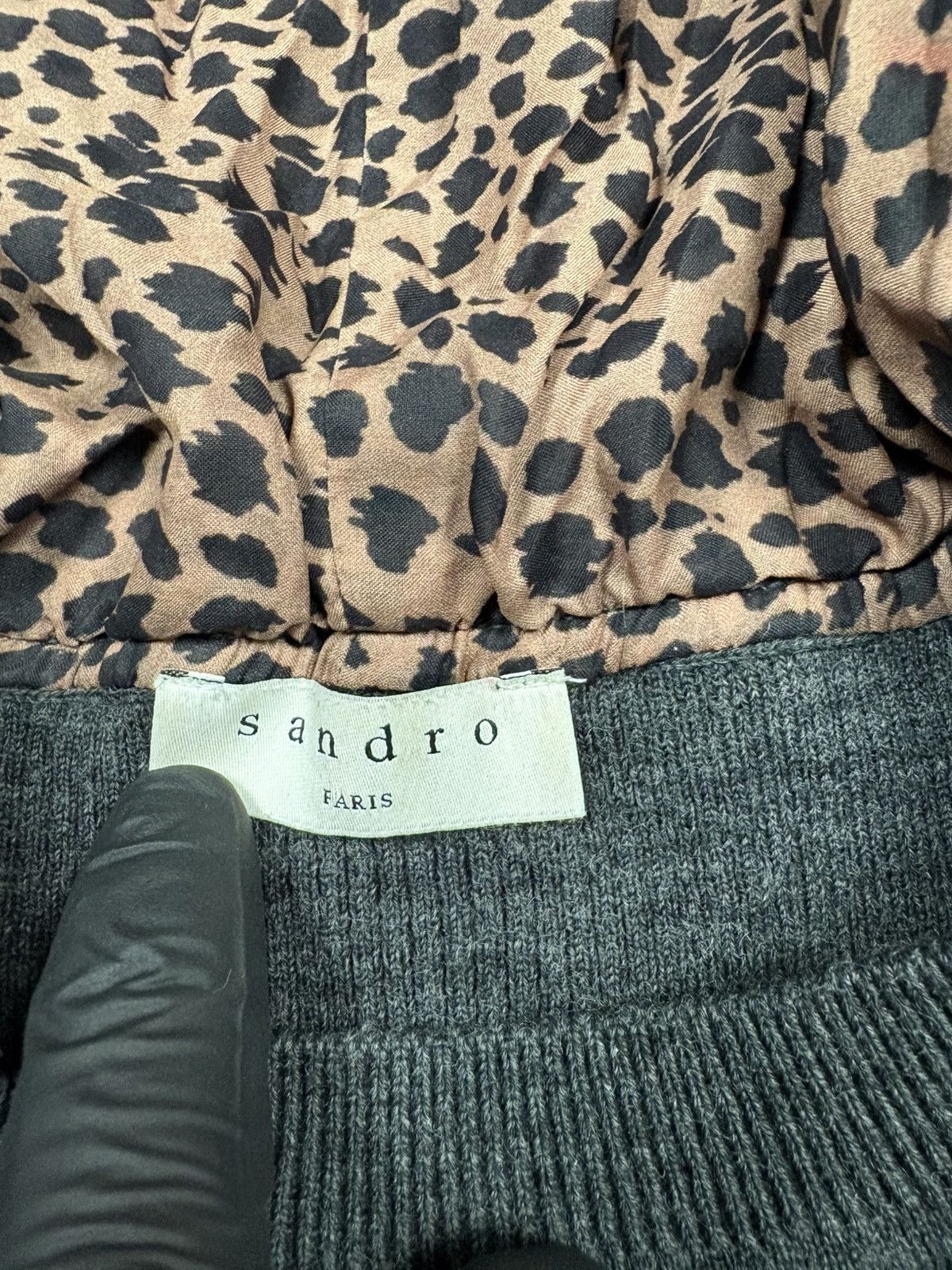 Sandro Sandro Paris Wool Blend Sweater With Silk Leopard Scarf Hood Size XS / US 0-2 / IT 36-38 - 12 Thumbnail