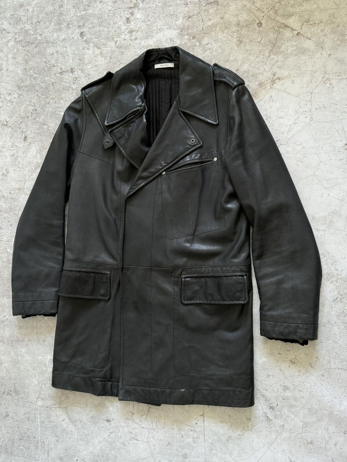 YSL Yves Saint Laurent leather trench coat