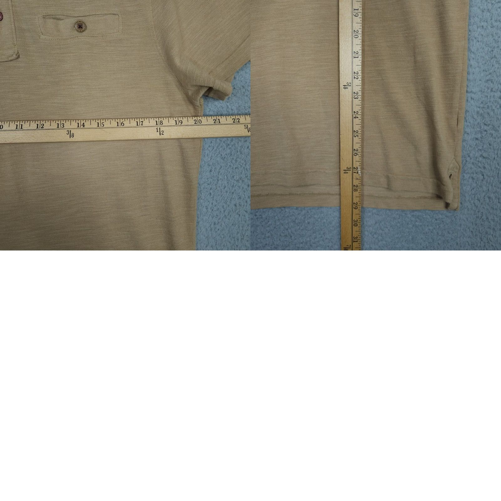 Sea New York New York Men's Polo Shirt Tan 1/4 Button Short Sleeve Size L Comfort Cotton Polyester Regular Fit Logo Sports Shirt Size US L / EU 52-54 / 3 - 8 Thumbnail
