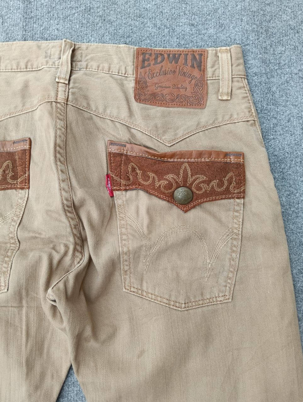 Edwin Vintage Edwin Cowboy Style Jeans – Leather Pocket Detail Size US 36 / EU 52 - 3 Thumbnail