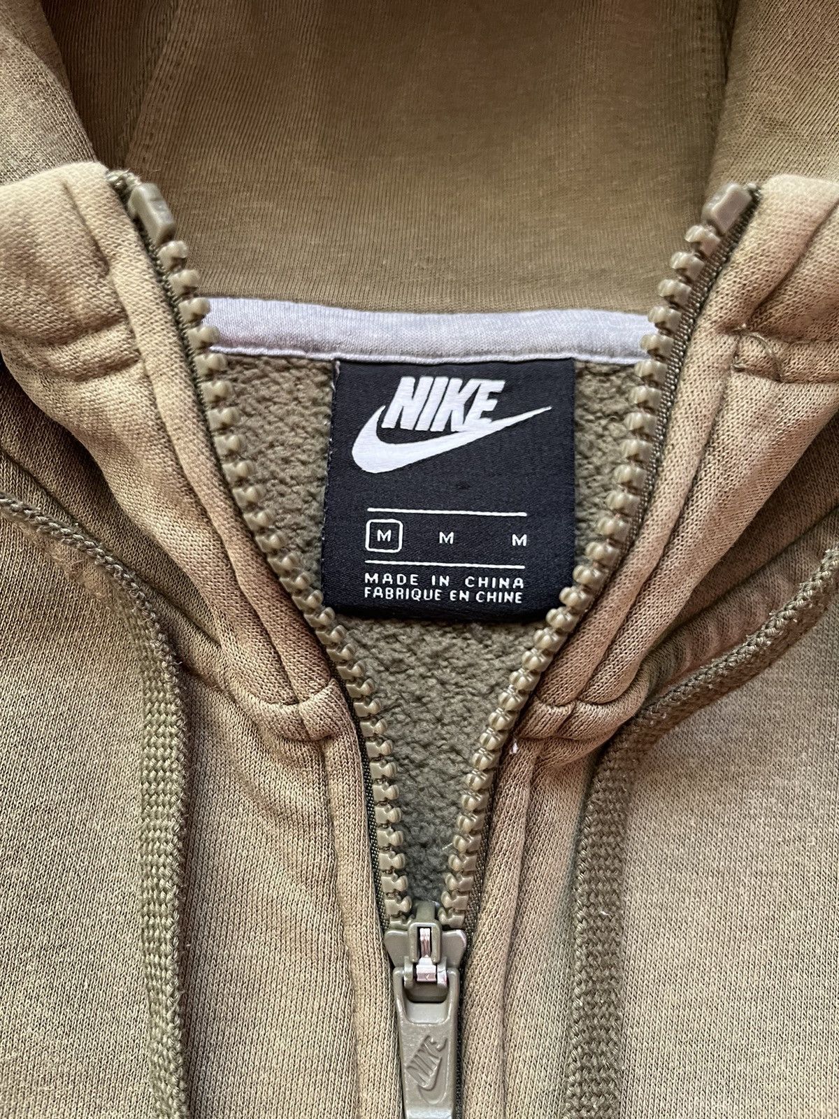 Nike × Vintage Vintage Nike Zip Hoodie Embroidered Logo Khaki Drill Y2K USA Size US M / EU 48-50 / 2 - 5 Thumbnail