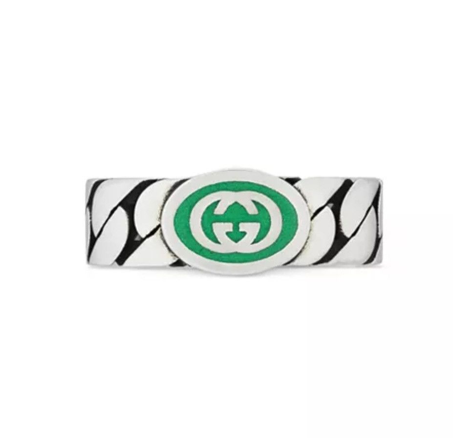 Gucci Gucci Sterling Silver Interlocking Curb Chain Ring Size ONE SIZE - 1 Thumbnail