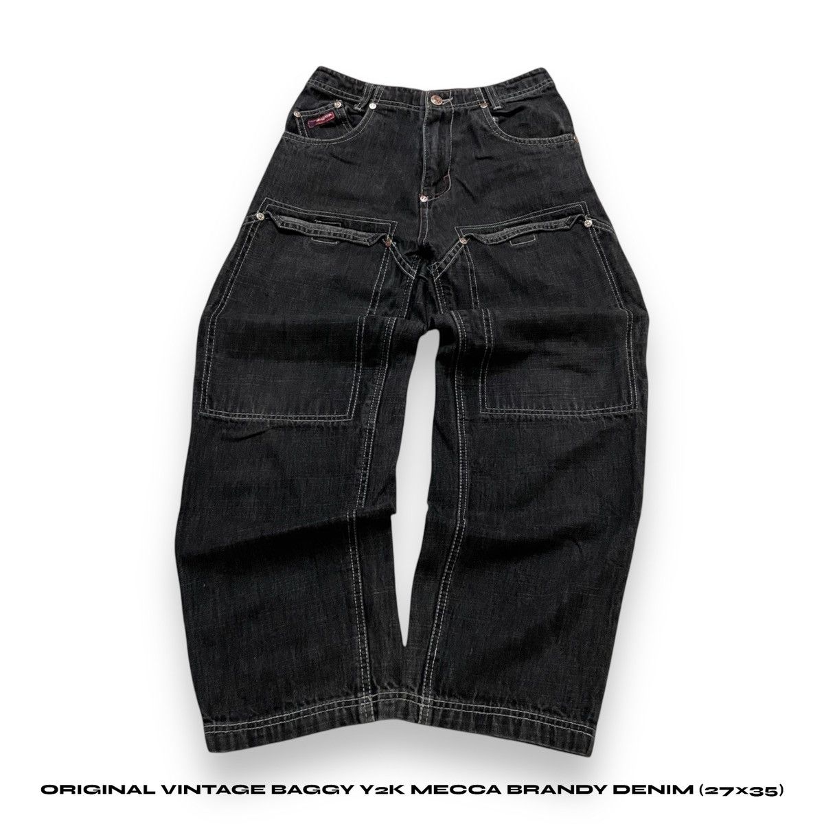 Japanese Brand ORIGINAL VINTAGE BAGGY V2K MECCA BRANDY DENIM (27×35) Size US 27 - 1 Thumbnail